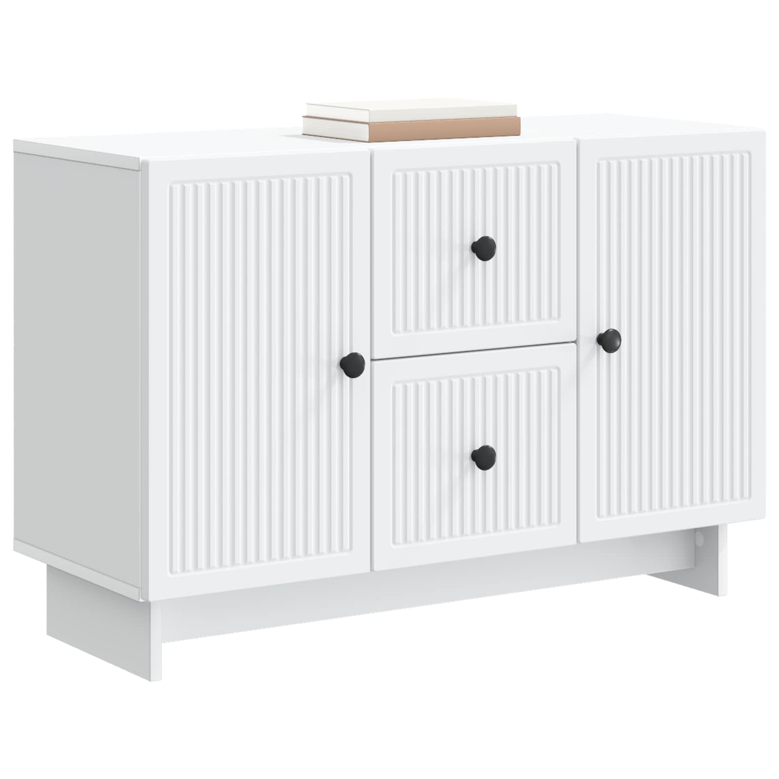 vidaXL Dressoir met lade Zwart 89 x 34,5 x 60 cm Bewerkt hout