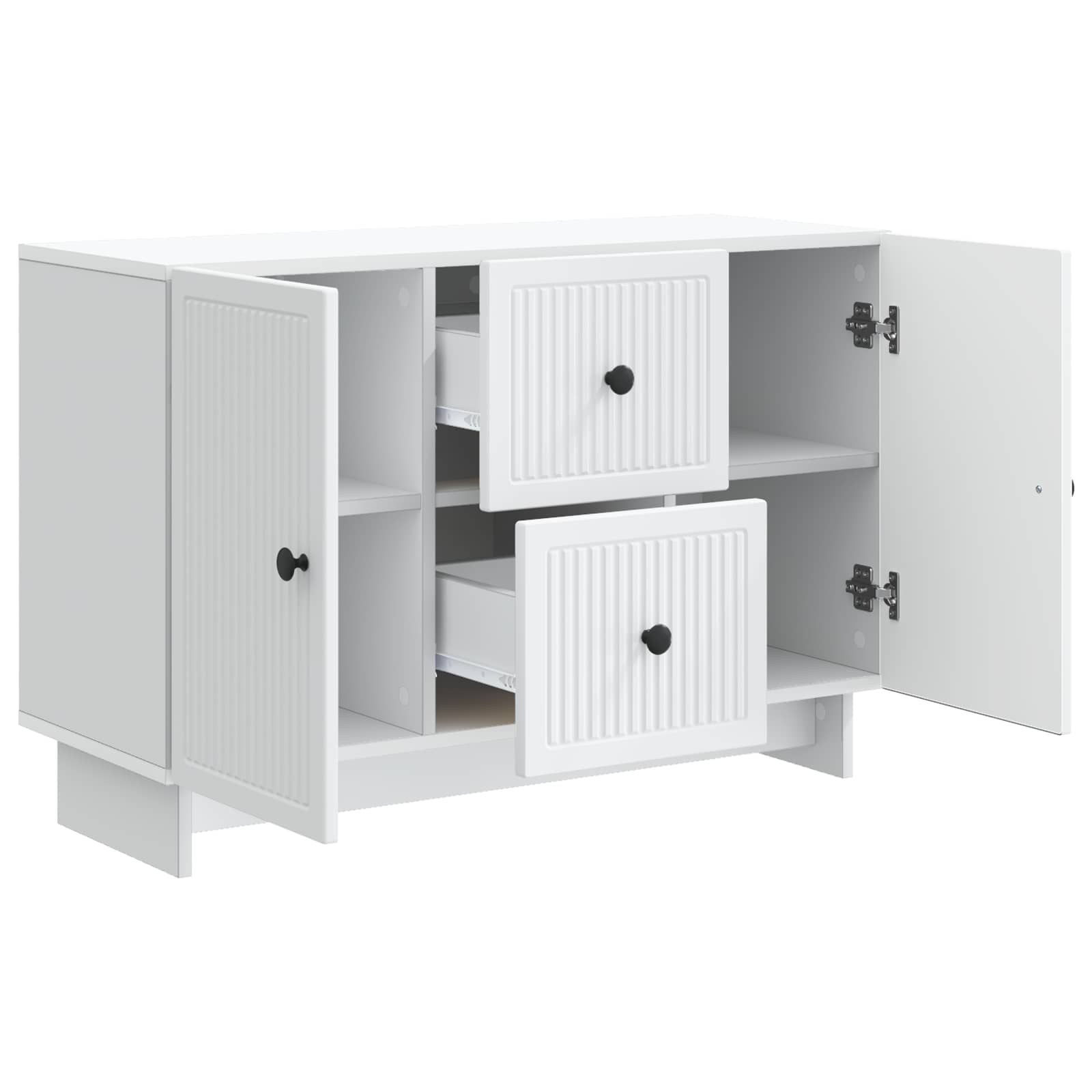 vidaXL Dressoir met lade Zwart 89 x 34,5 x 60 cm Bewerkt hout