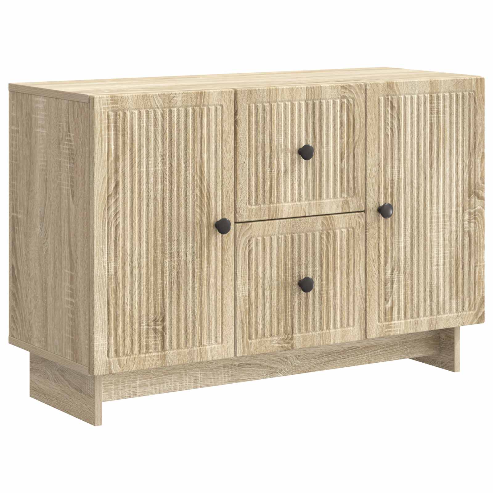 vidaXL Dressoir met lade Zwart 89 x 34,5 x 60 cm Bewerkt hout