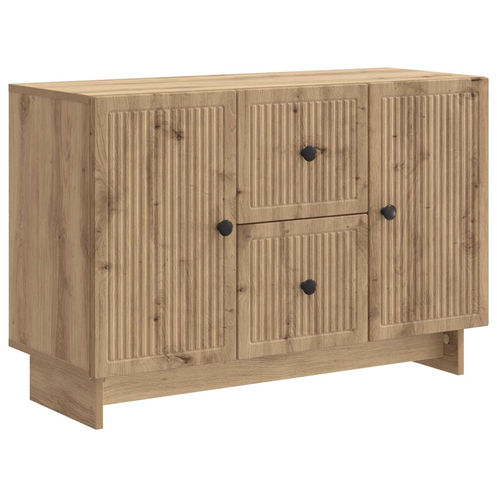 vidaXL Dressoir met lade Zwart 89 x 34,5 x 60 cm Bewerkt hout