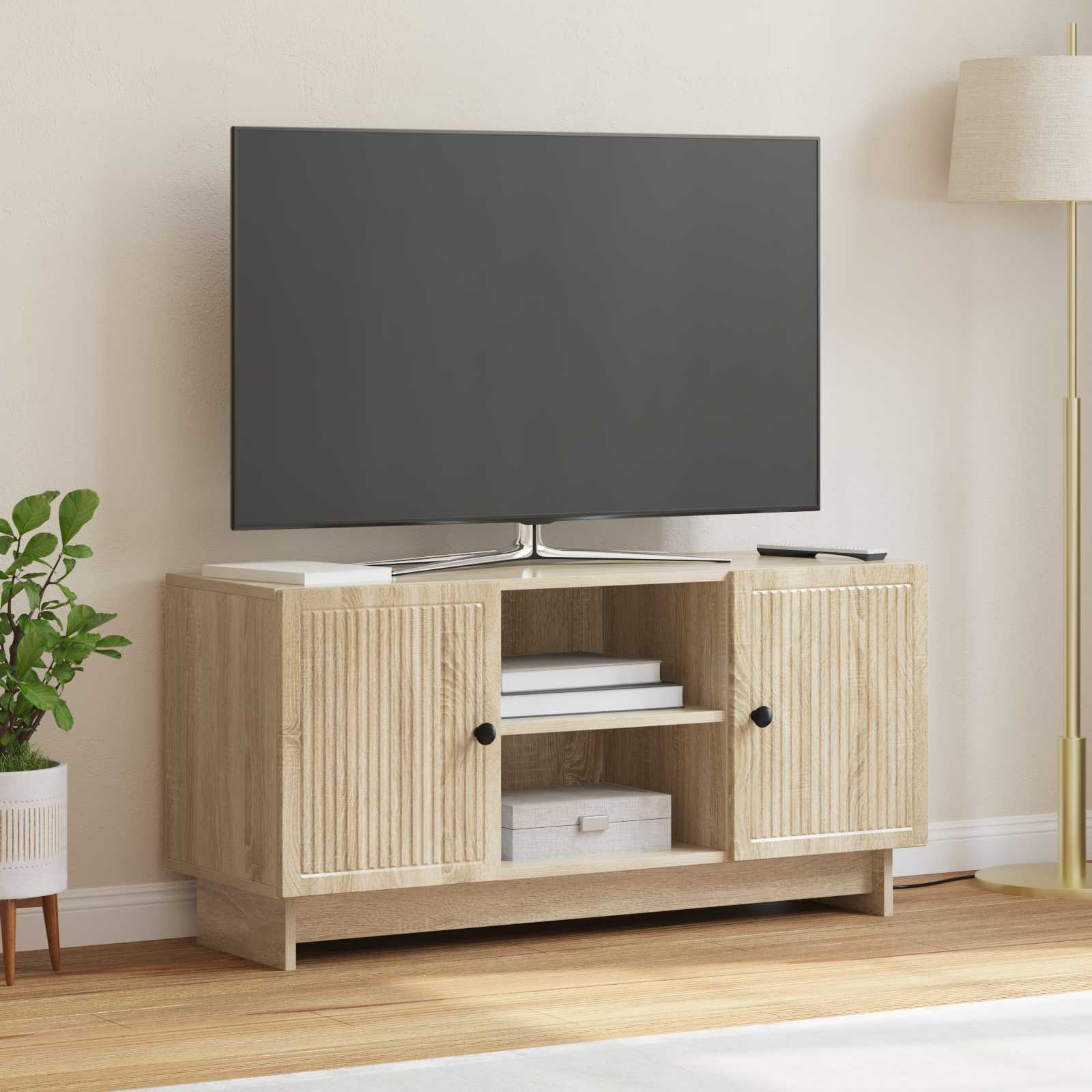 vidaXL TV-kast Zwart 102 x 34,5 x 50 cm Bewerkt hout