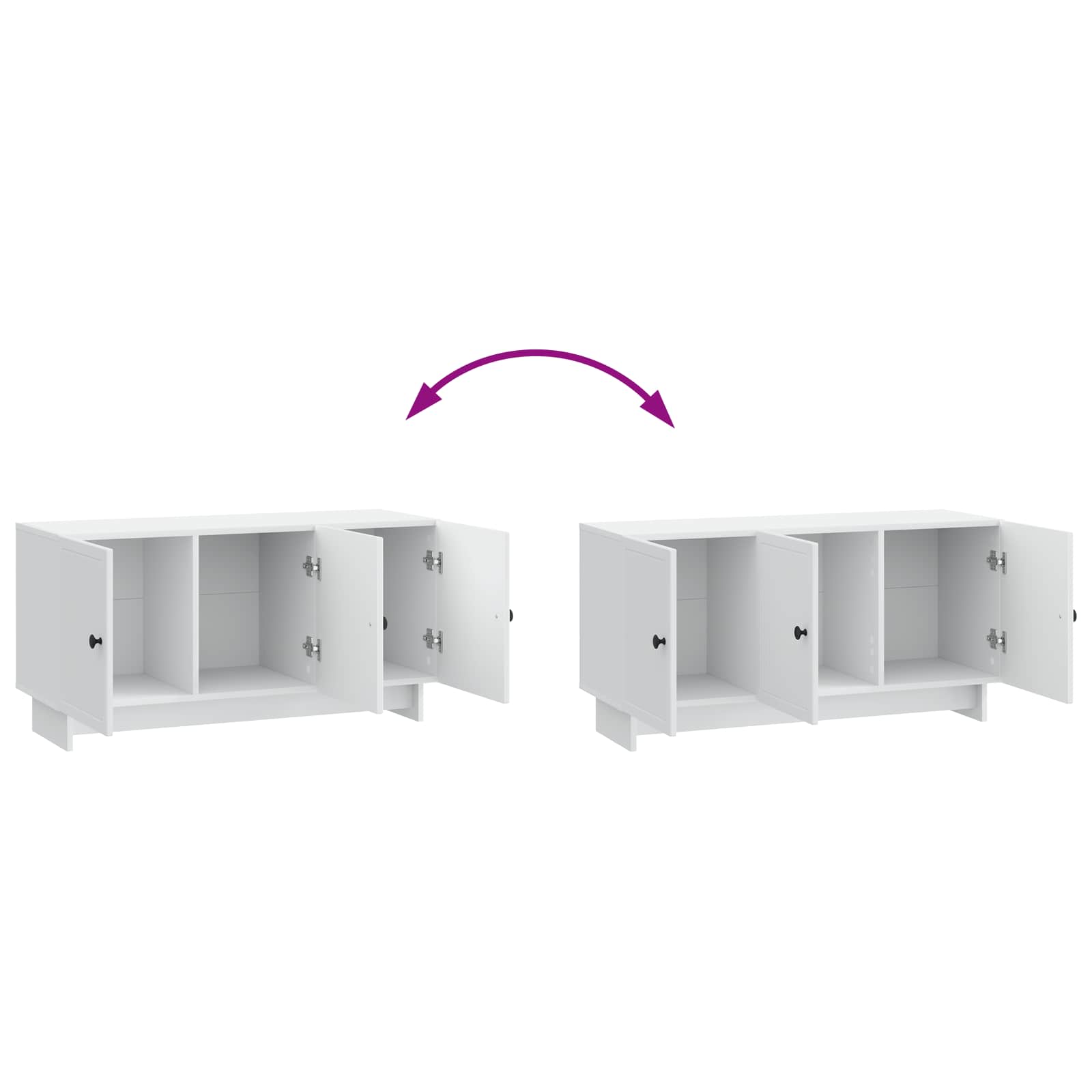 vidaXL TV-kast Zwart 99 x 34,5 x 50 cm Bewerkt hout