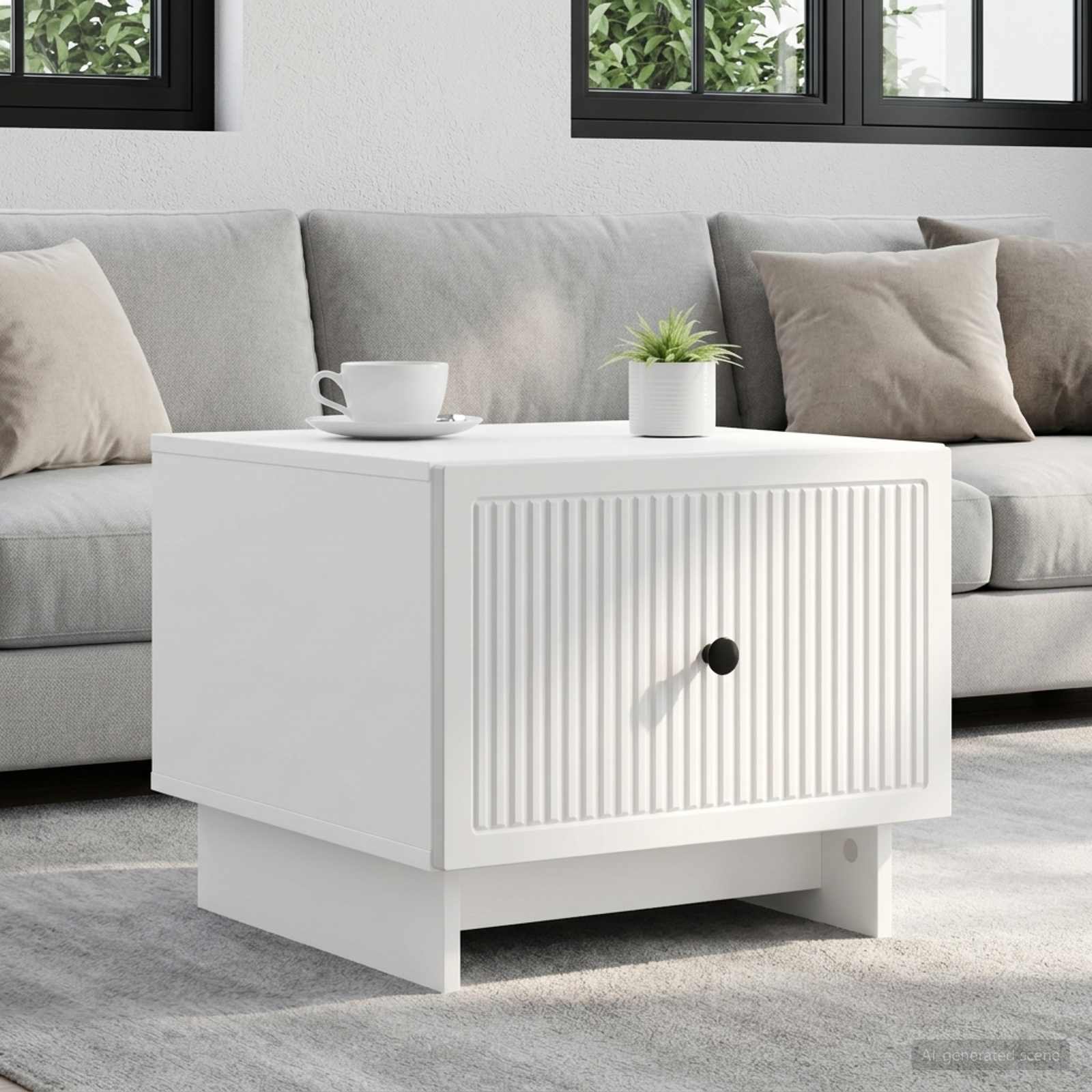 vidaXL Salontafel met lade Zwart 49 x 50 x 40 cm Bewerkt hout