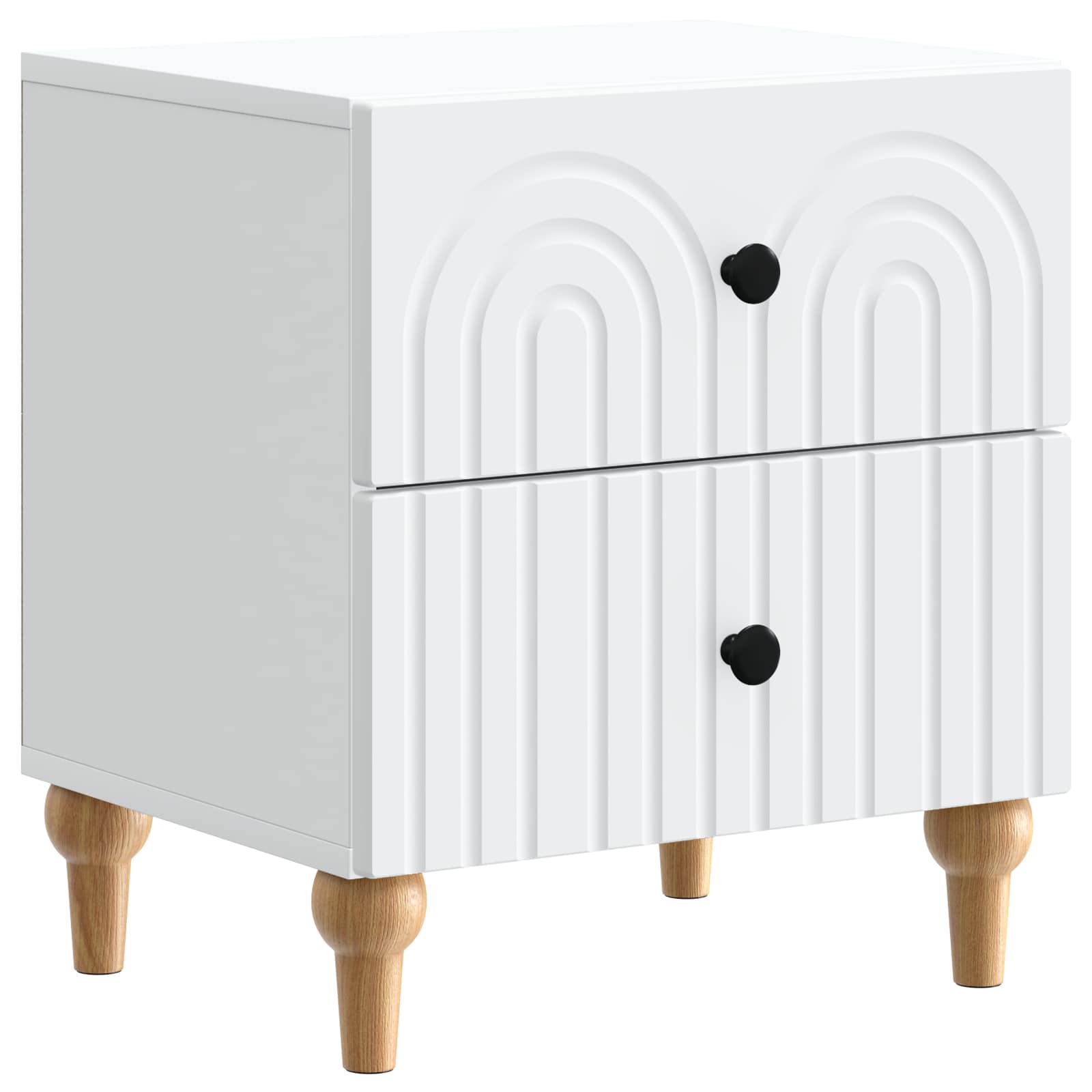 vidaXL Nachtkastje met lade 2 pcs Wit 43 x 34,5 x 48 cm Bewerkt hout