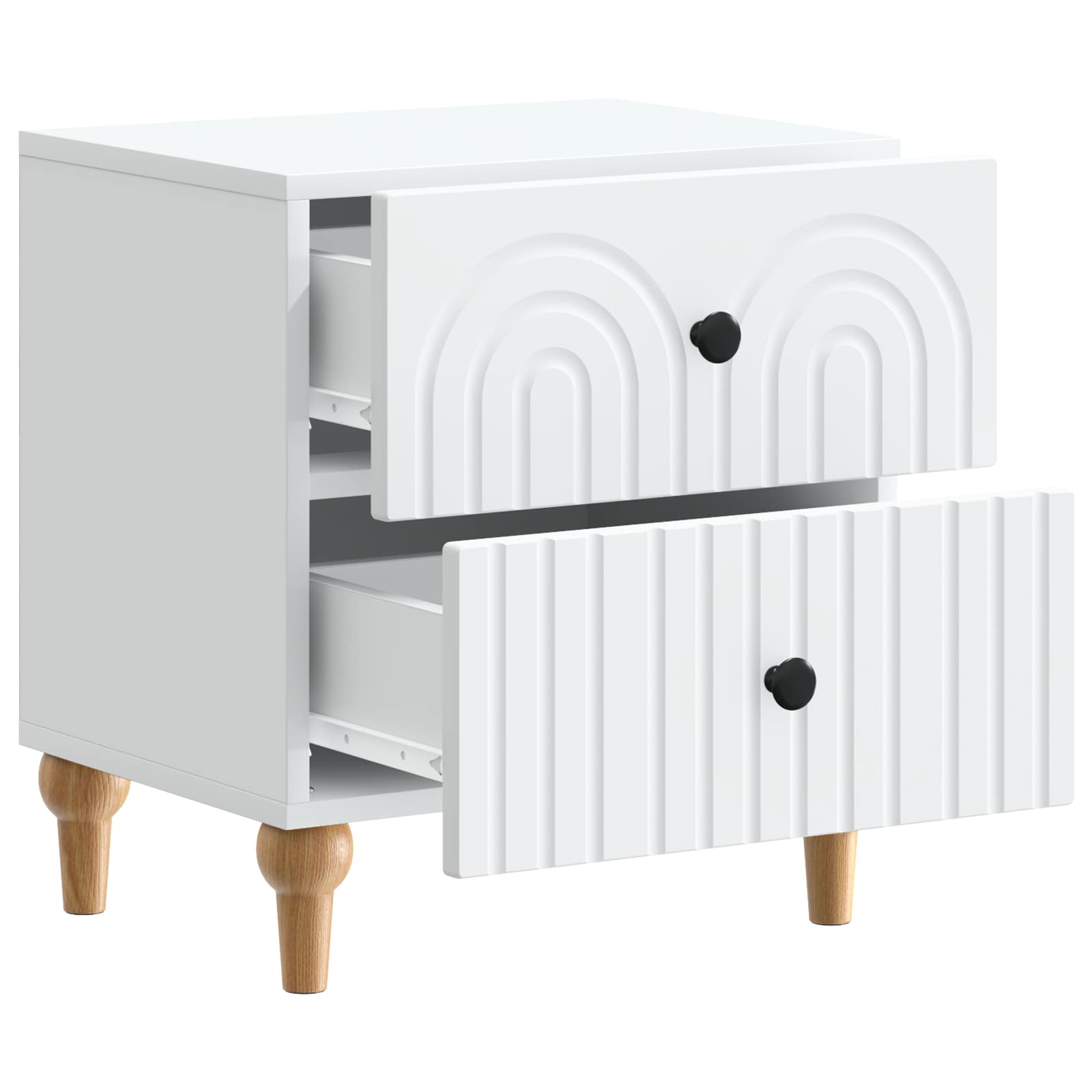 vidaXL Nachtkastje met lade 2 pcs Wit 43 x 34,5 x 48 cm Bewerkt hout