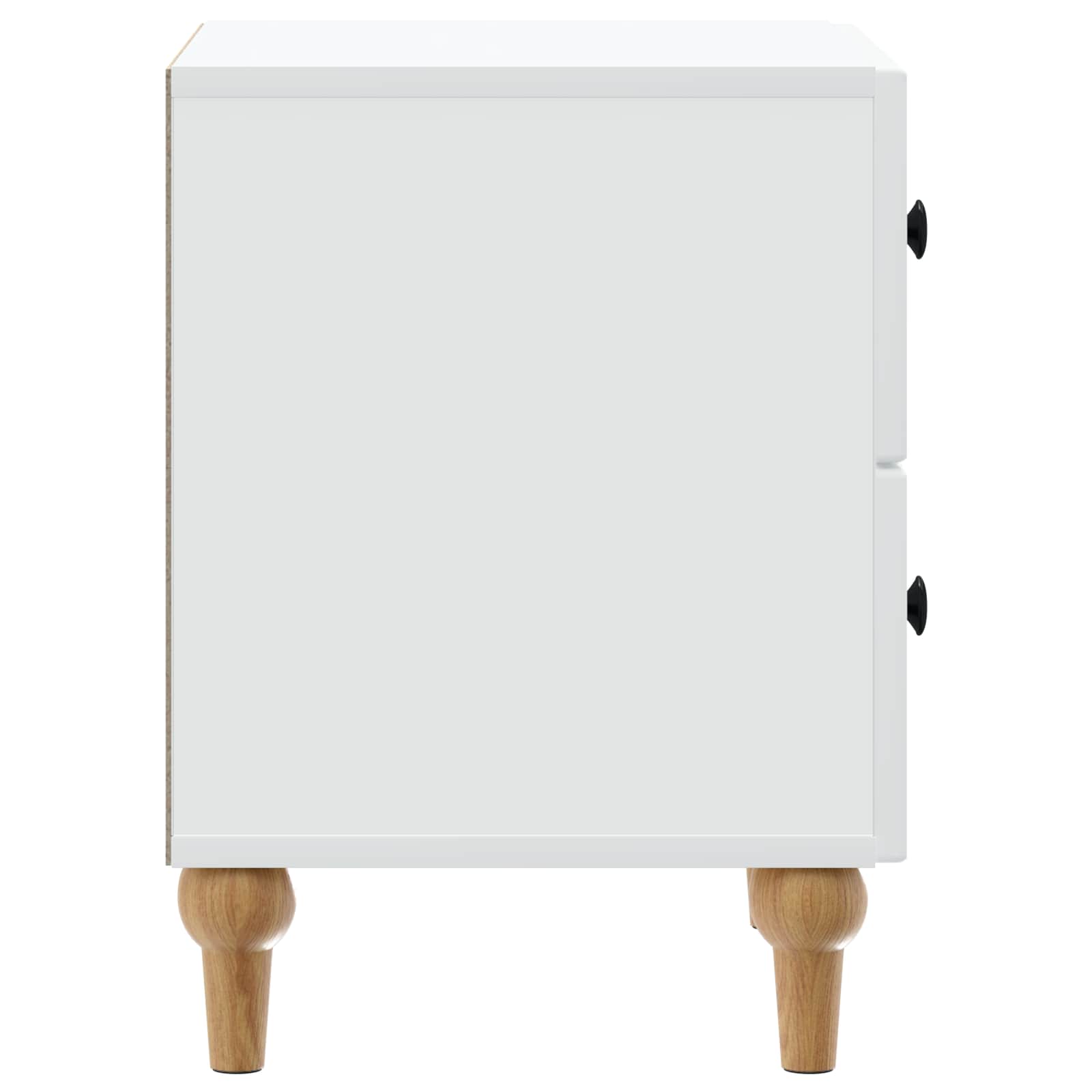 vidaXL Nachtkastje met lade 2 pcs Wit 43 x 34,5 x 48 cm Bewerkt hout