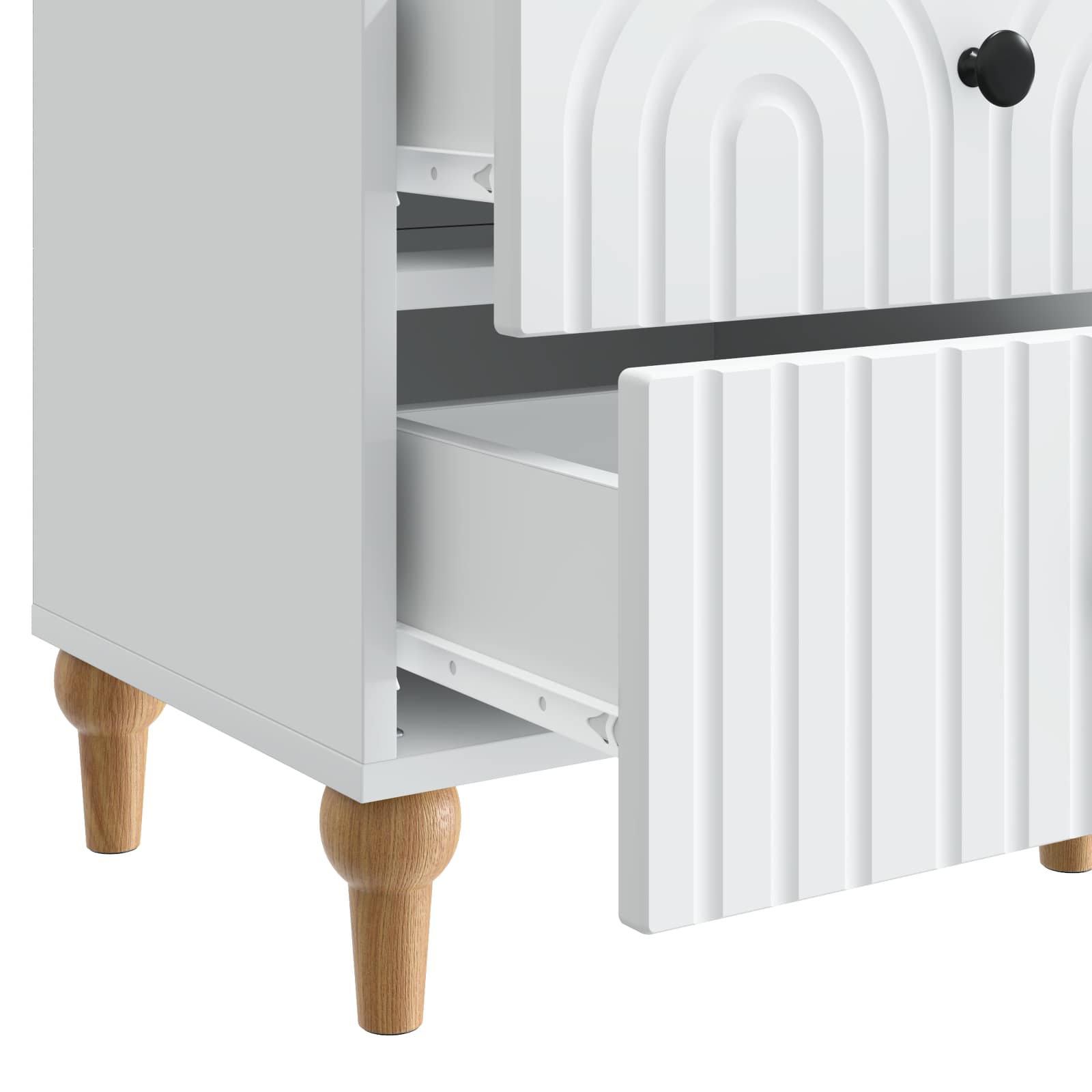 vidaXL Nachtkastje met lade 2 pcs Wit 43 x 34,5 x 48 cm Bewerkt hout