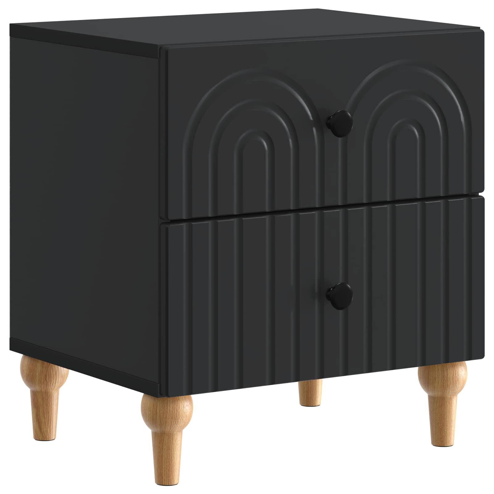 vidaXL Nachtkastje met lade 2 pcs Wit 43 x 34,5 x 48 cm Bewerkt hout