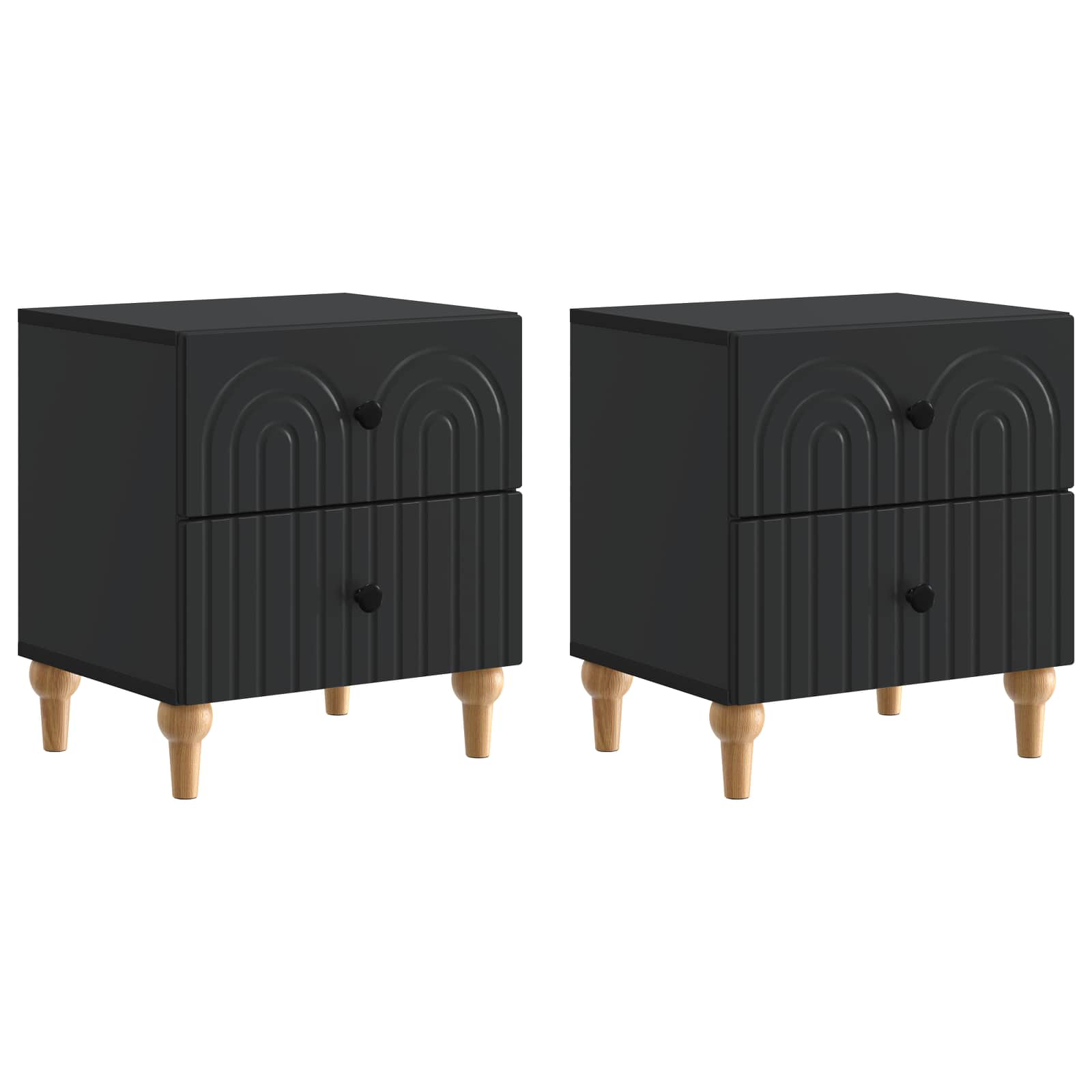 vidaXL Nachtkastje met lade 2 pcs Wit 43 x 34,5 x 48 cm Bewerkt hout
