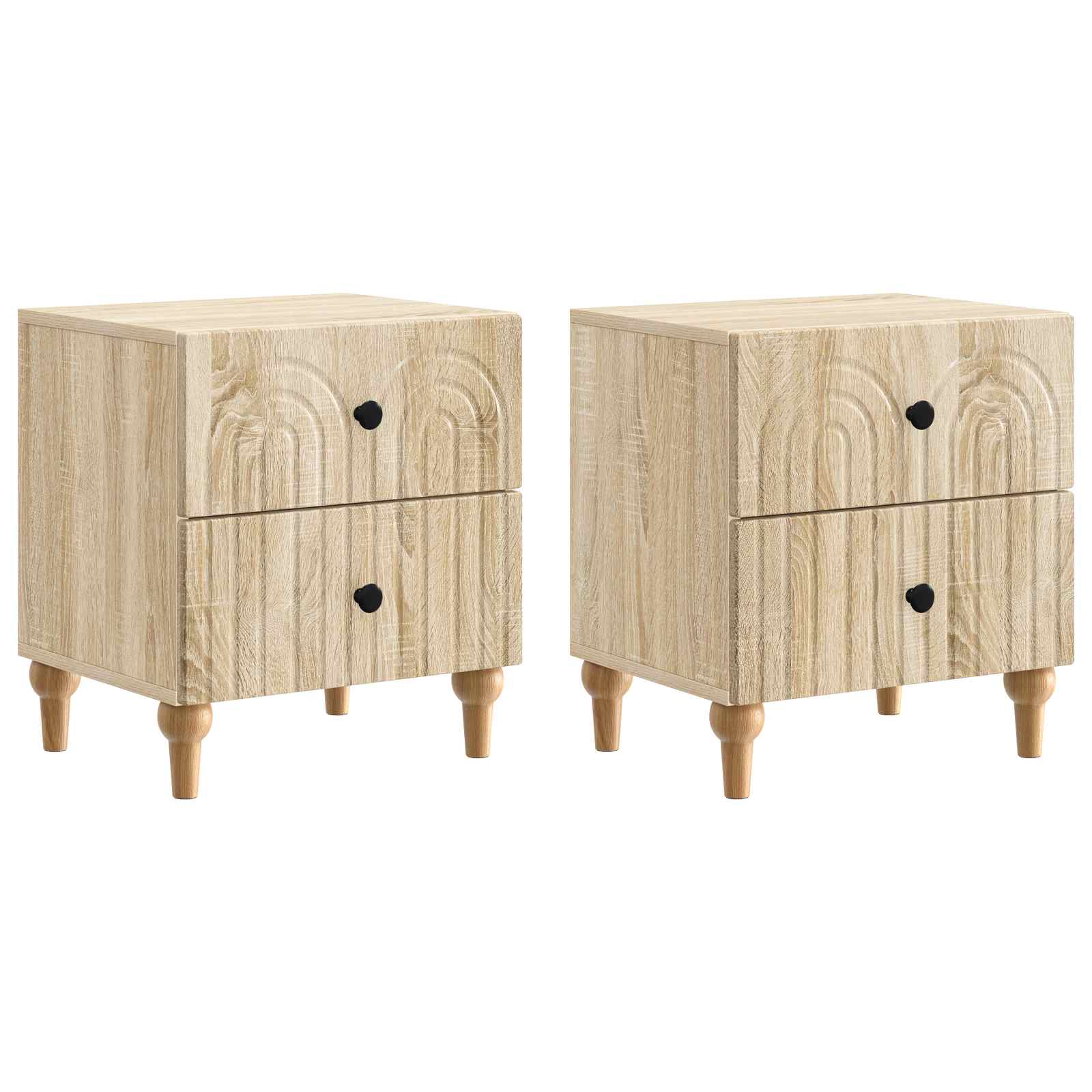 vidaXL Nachtkastje met lade 2 pcs Wit 43 x 34,5 x 48 cm Bewerkt hout