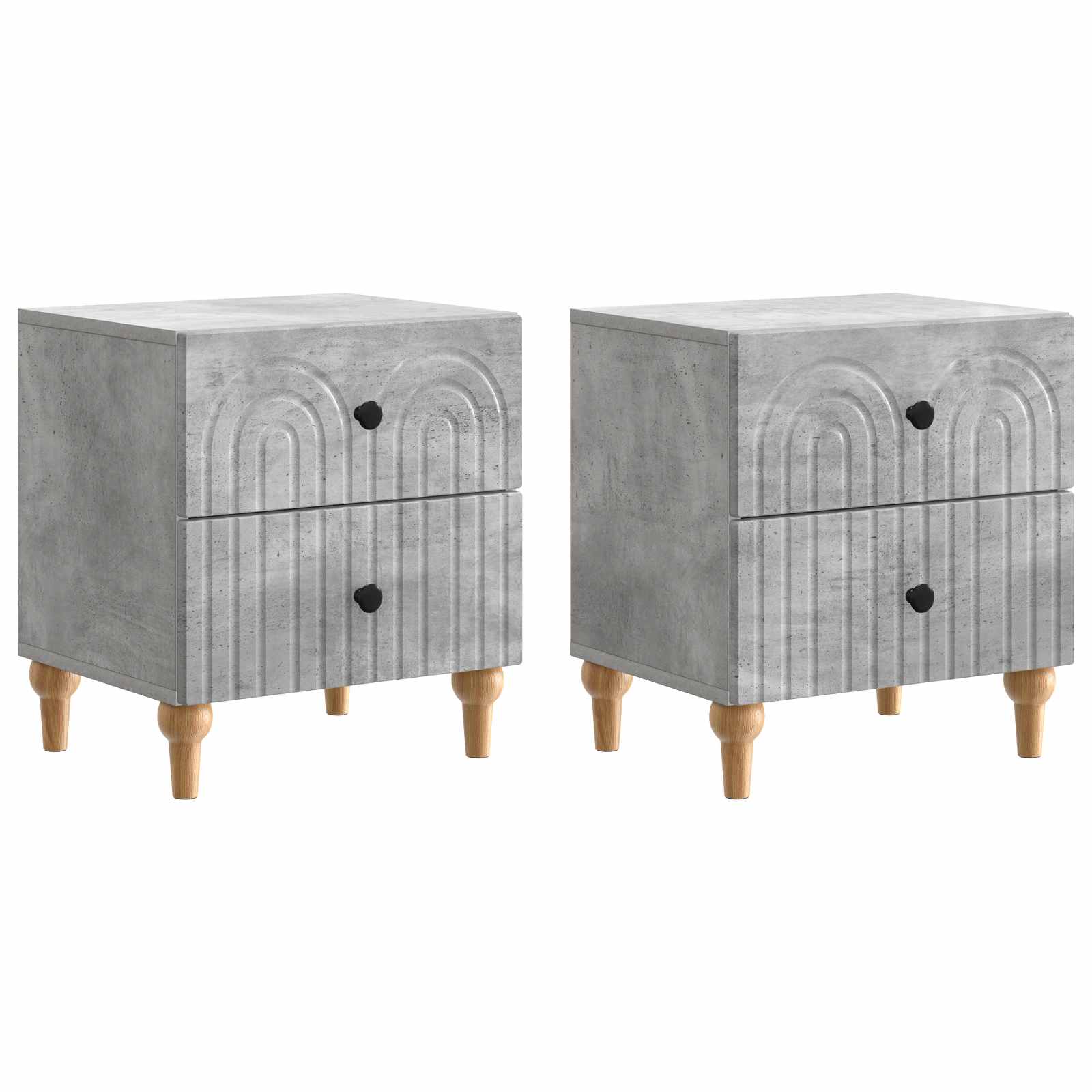 vidaXL Nachtkastje met lade 2 pcs Wit 43 x 34,5 x 48 cm Bewerkt hout