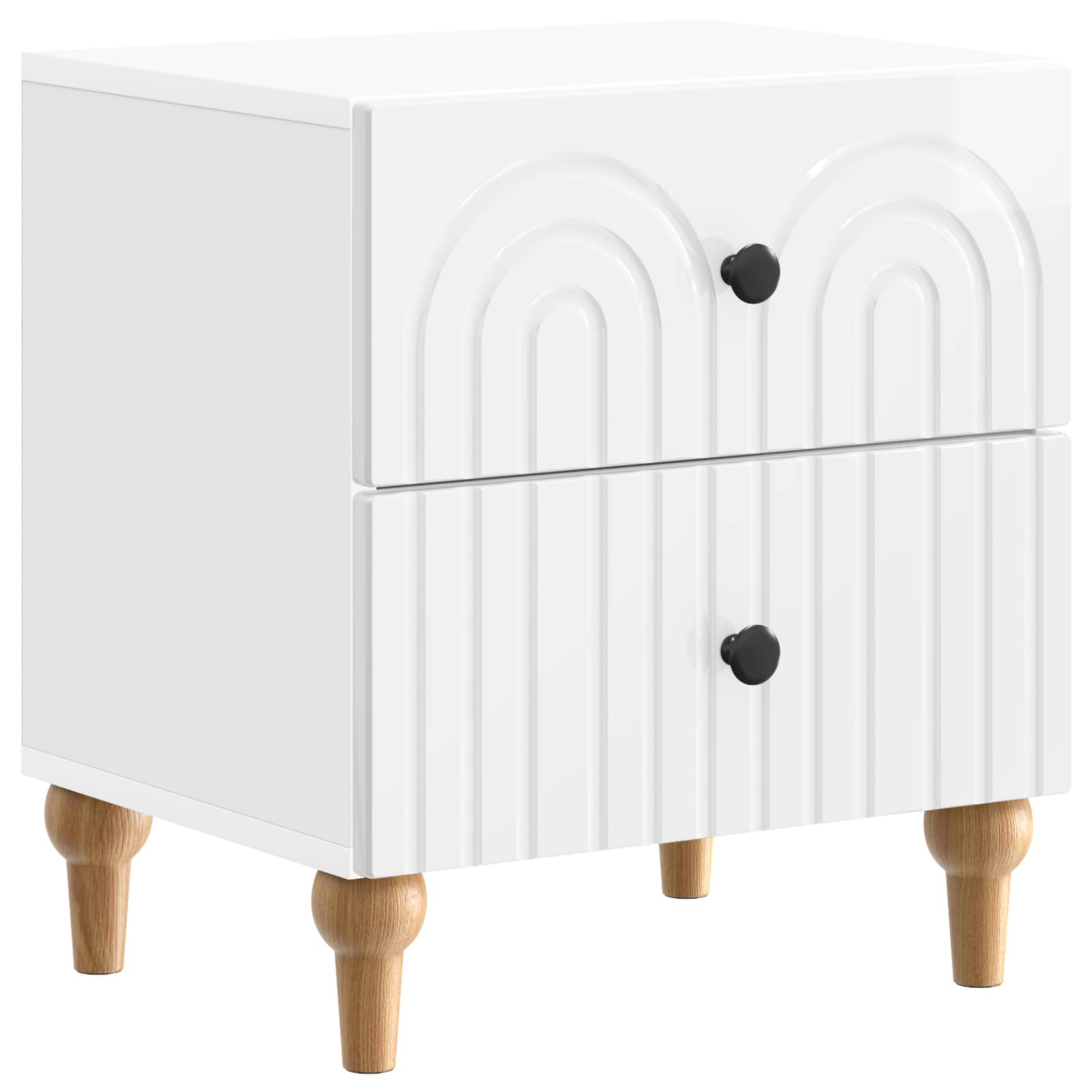 vidaXL Nachtkastje met lade 2 pcs Wit 43 x 34,5 x 48 cm Bewerkt hout
