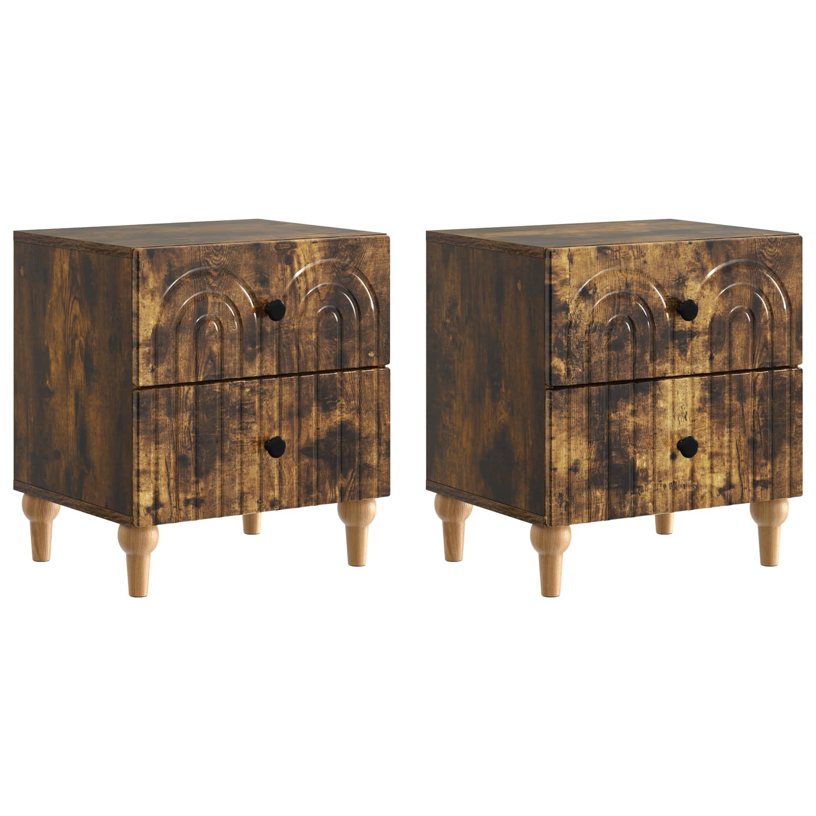 vidaXL Nachtkastje met lade 2 pcs Wit 43 x 34,5 x 48 cm Bewerkt hout