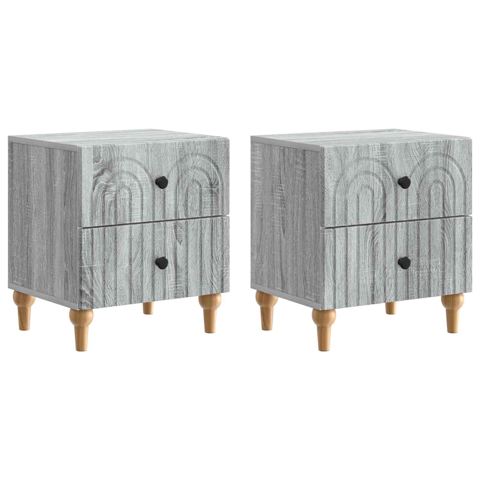 vidaXL Nachtkastje met lade 2 pcs Wit 43 x 34,5 x 48 cm Bewerkt hout