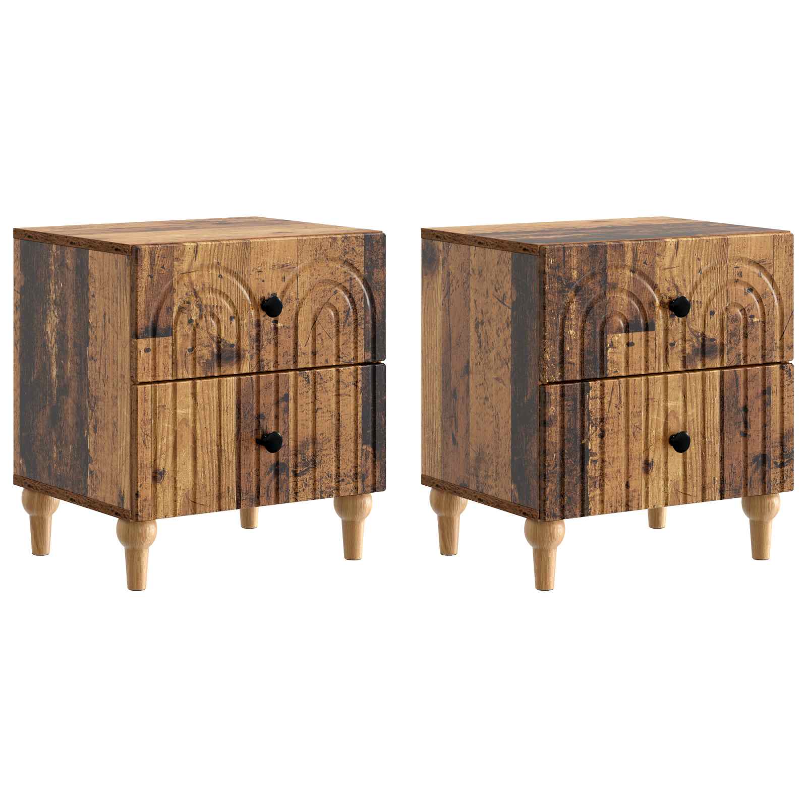 vidaXL Nachtkastje met lade 2 pcs Wit 43 x 34,5 x 48 cm Bewerkt hout