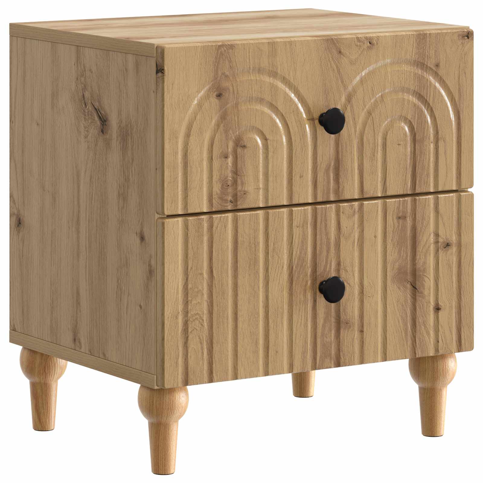 vidaXL Nachtkastje met lade 2 pcs Wit 43 x 34,5 x 48 cm Bewerkt hout