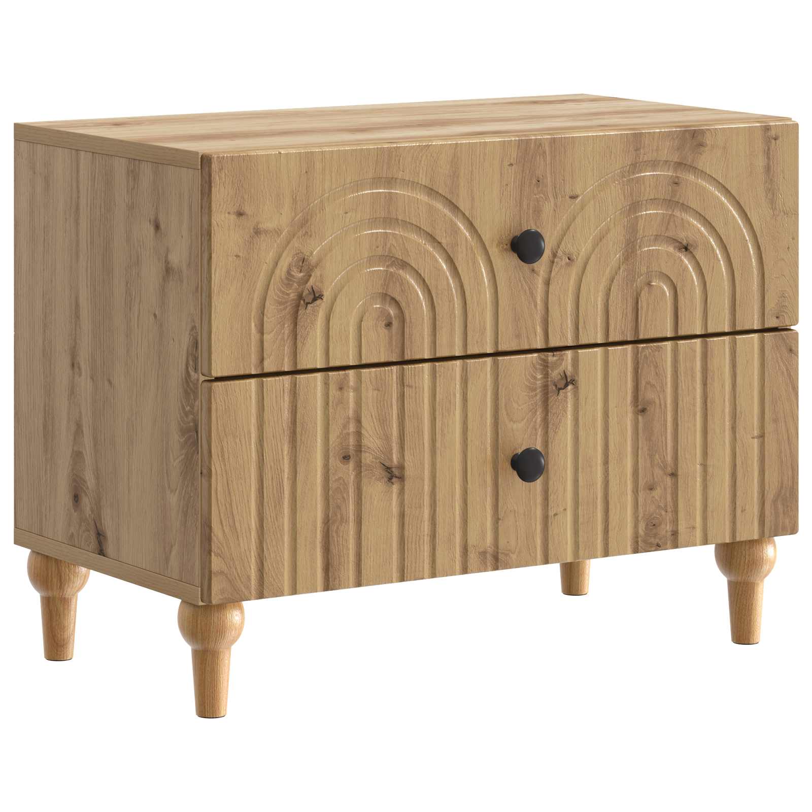 vidaXL Nachtkastje met lade Zwart 62 x 34,5 x 48 cm Bewerkt hout