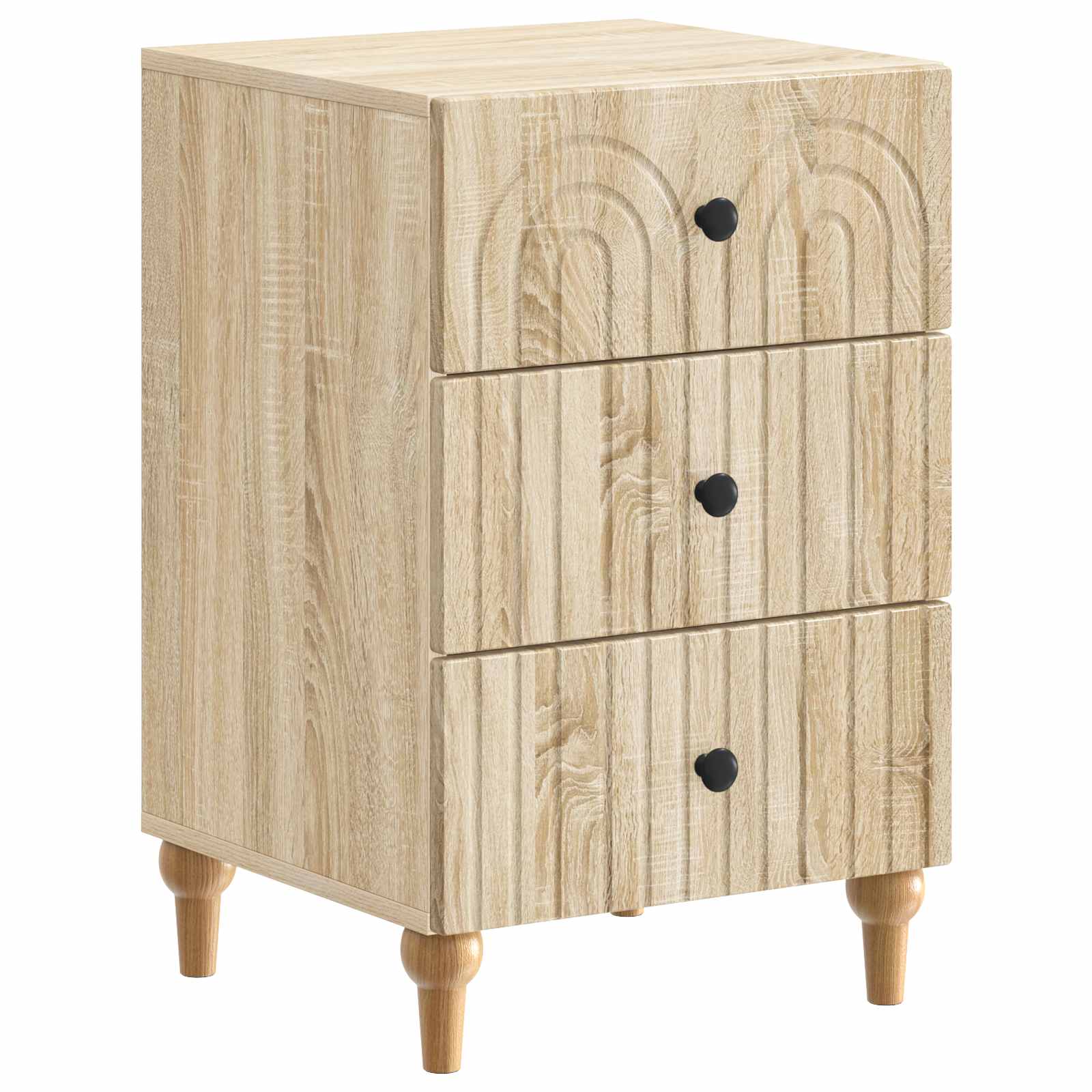 vidaXL Nachtkastje met lade Zwart 43x 41 x 66,5 cm Bewerkt hout