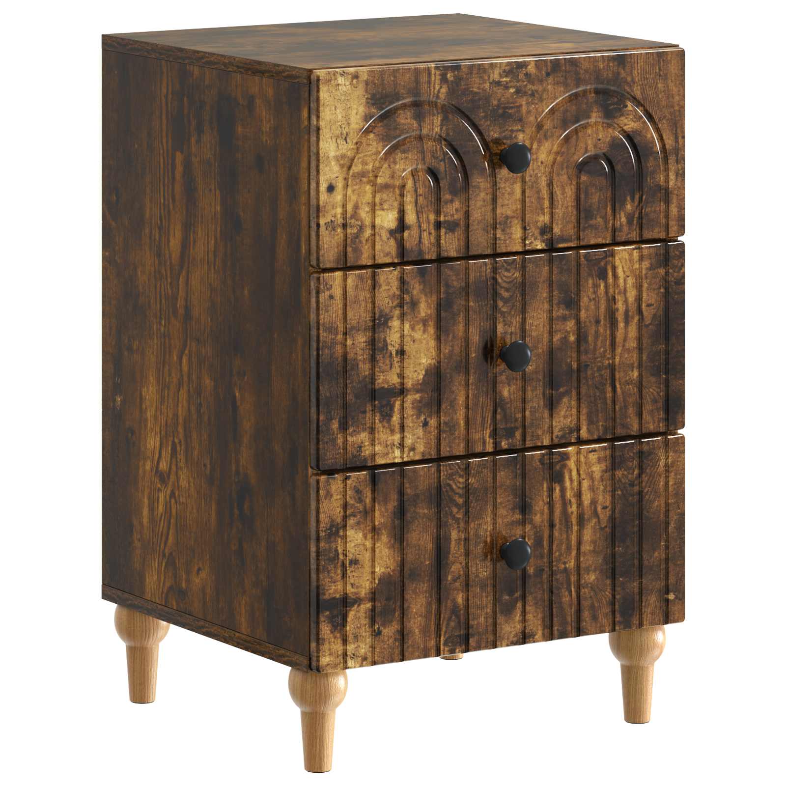 vidaXL Nachtkastje met lade Zwart 43x 41 x 66,5 cm Bewerkt hout