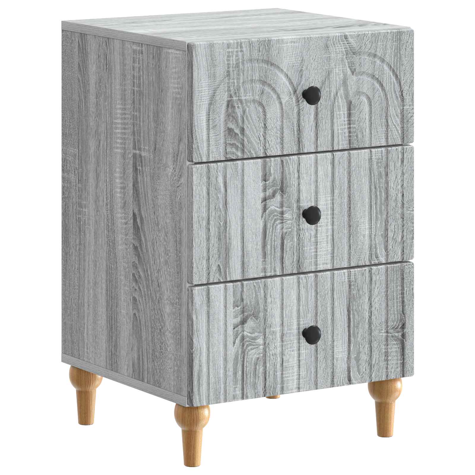 vidaXL Nachtkastje met lade Zwart 43x 41 x 66,5 cm Bewerkt hout