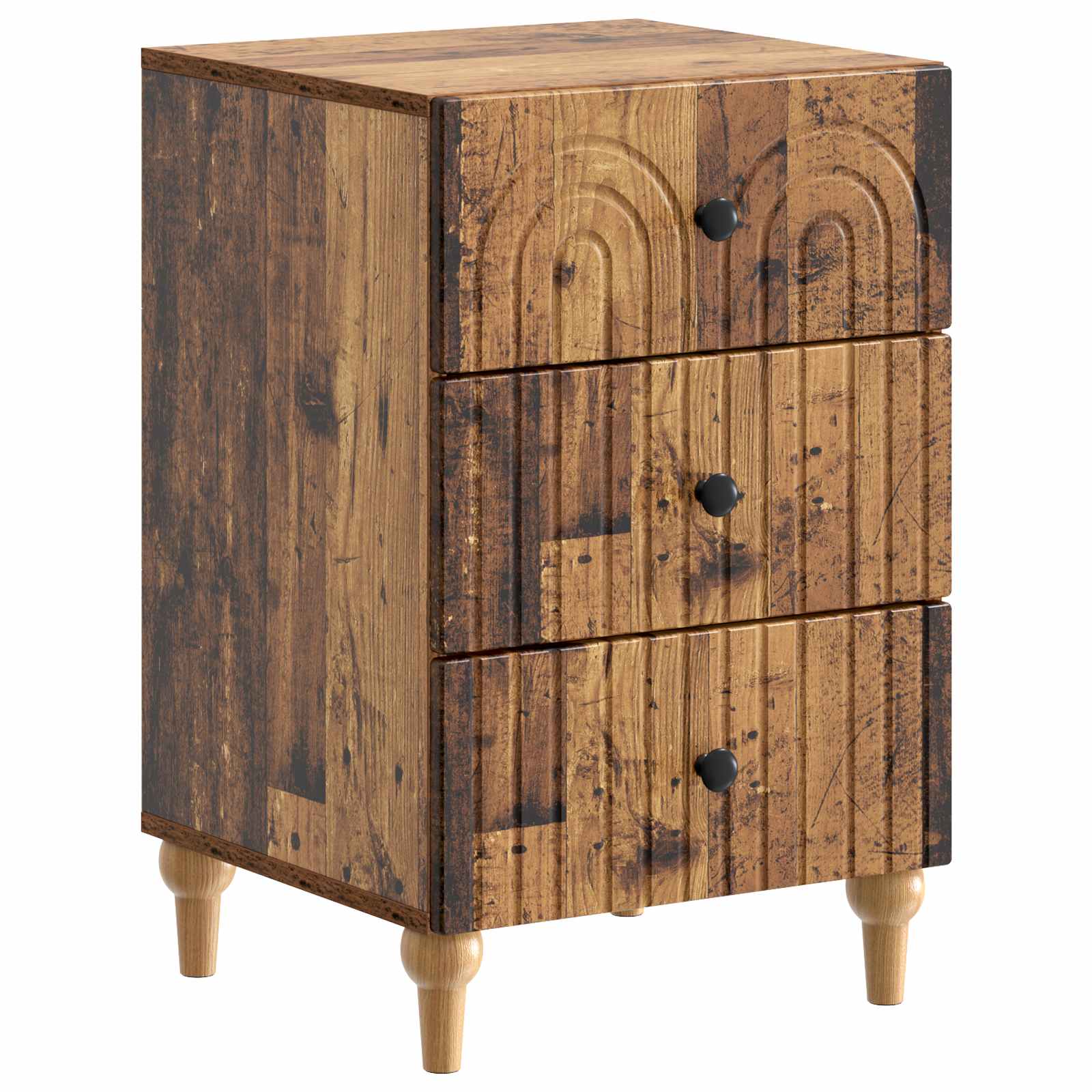 vidaXL Nachtkastje met lade Zwart 43x 41 x 66,5 cm Bewerkt hout