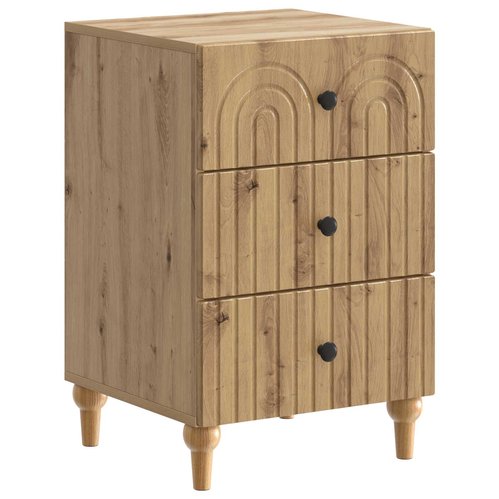 vidaXL Nachtkastje met lade Zwart 43x 41 x 66,5 cm Bewerkt hout
