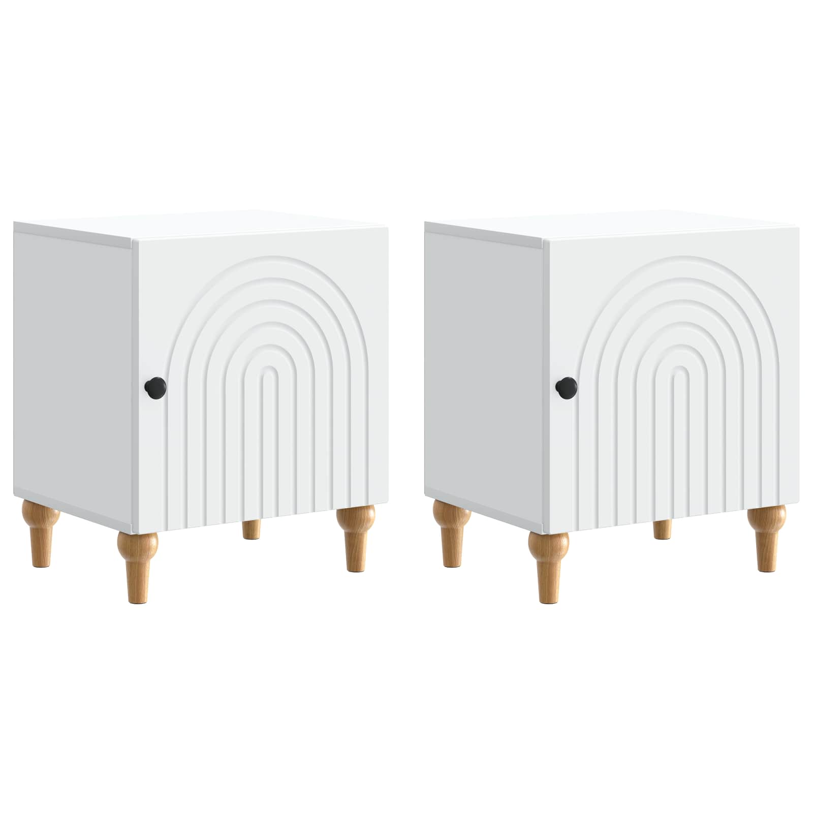 vidaXL Nachtkastje 2 pcs Wit 43 x 34,5 x 50 cm Bewerkt hout
