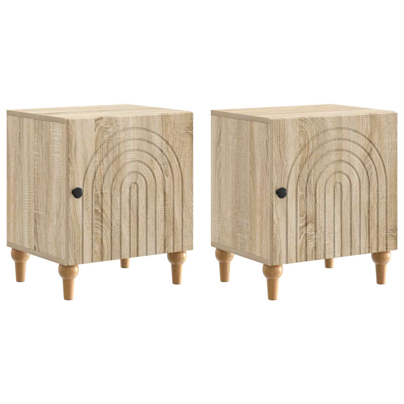 vidaXL Nachtkastje 2 pcs Wit 43 x 34,5 x 50 cm Bewerkt hout