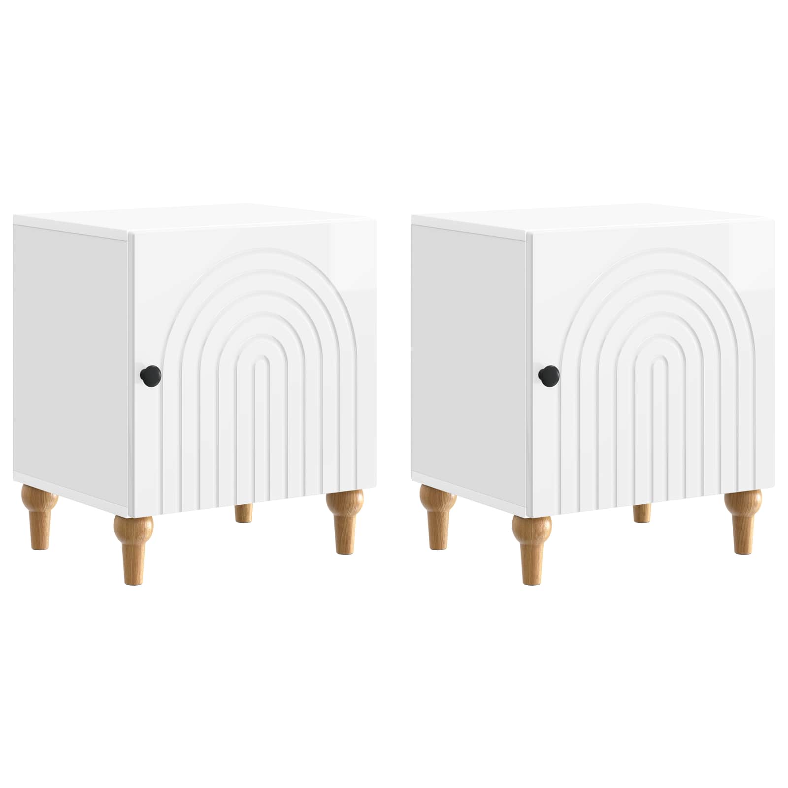 vidaXL Nachtkastje 2 pcs Wit 43 x 34,5 x 50 cm Bewerkt hout