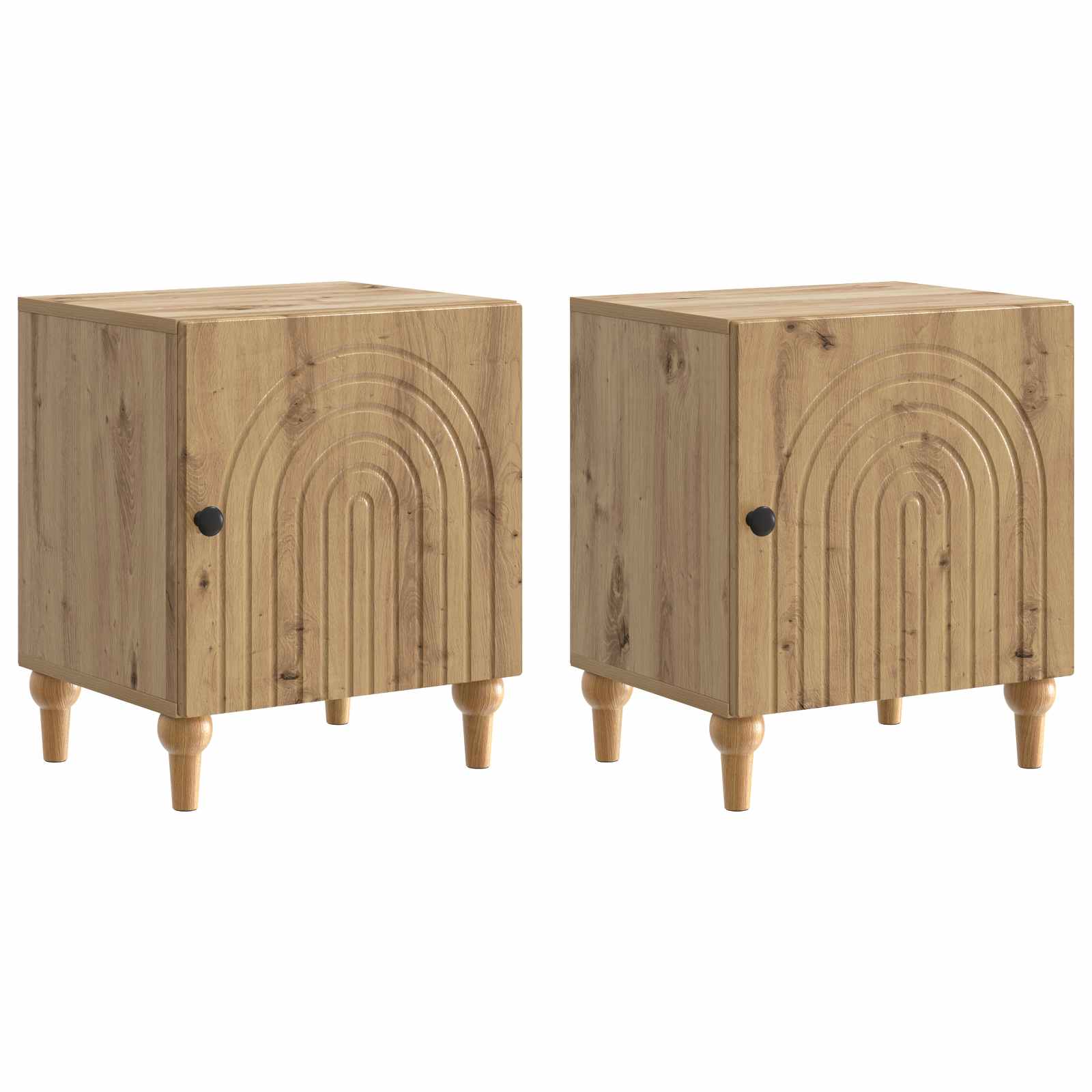 vidaXL Nachtkastje 2 pcs Wit 43 x 34,5 x 50 cm Bewerkt hout
