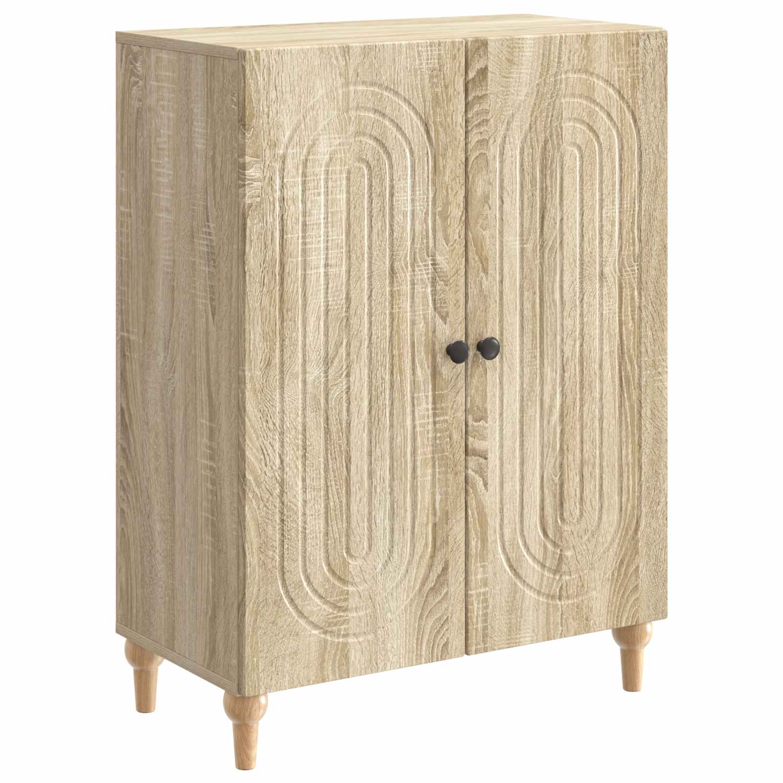 vidaXL Dressoir Zwart 66 x 34,5 x 90 cm Bewerkt hout