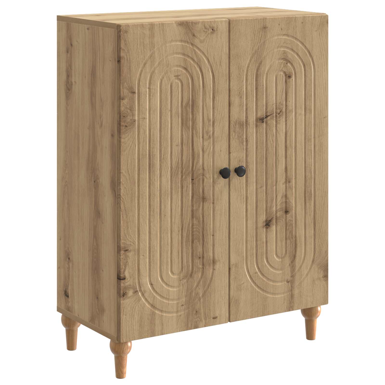 vidaXL Dressoir Zwart 66 x 34,5 x 90 cm Bewerkt hout