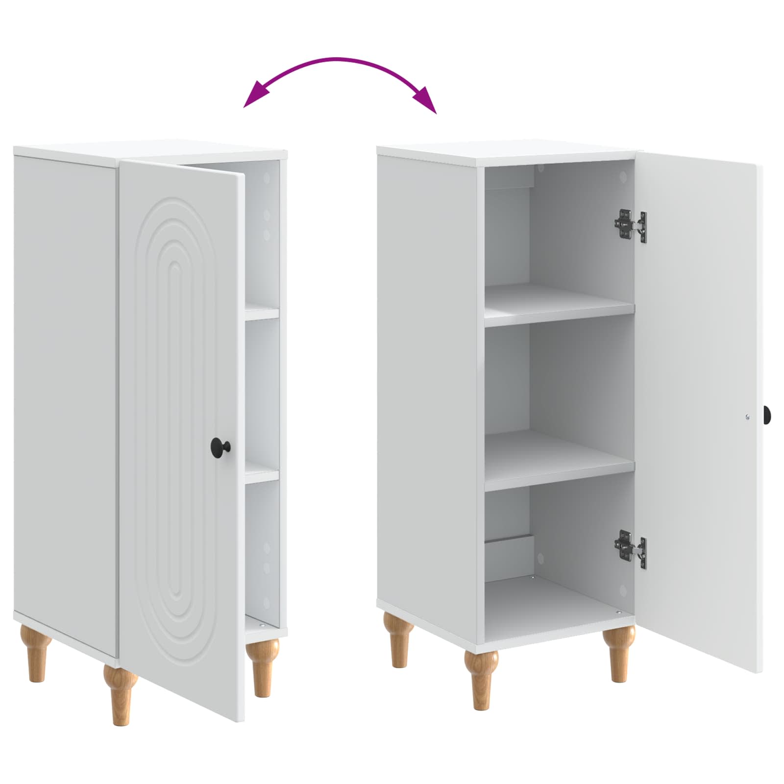 vidaXL Dressoir Zwart 33 x 34,5 x 90 cm Bewerkt hout