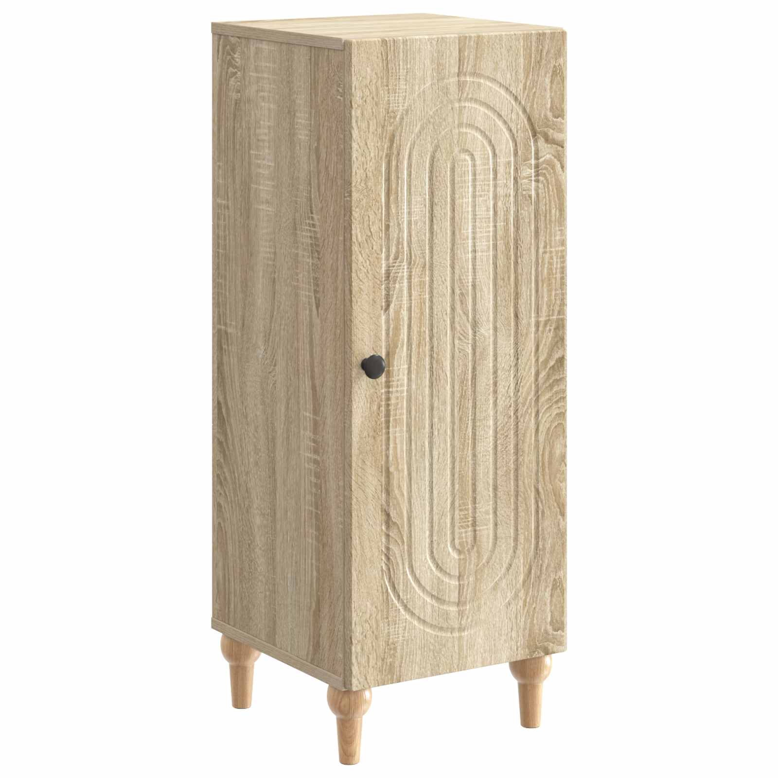 vidaXL Dressoir Zwart 33 x 34,5 x 90 cm Bewerkt hout