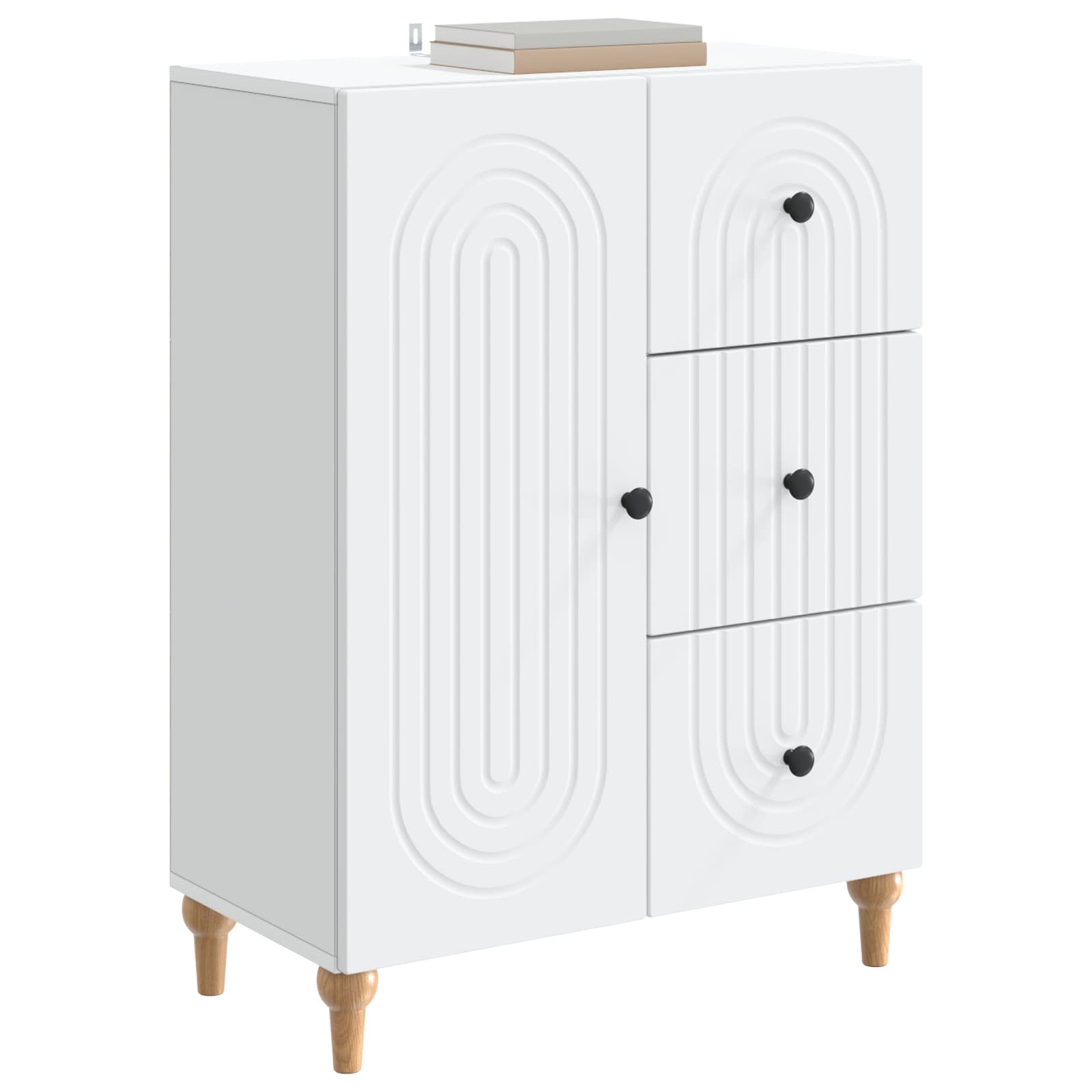 vidaXL Dressoir met lade Zwart 66 x 34,5 x 90 cm Bewerkt hout
