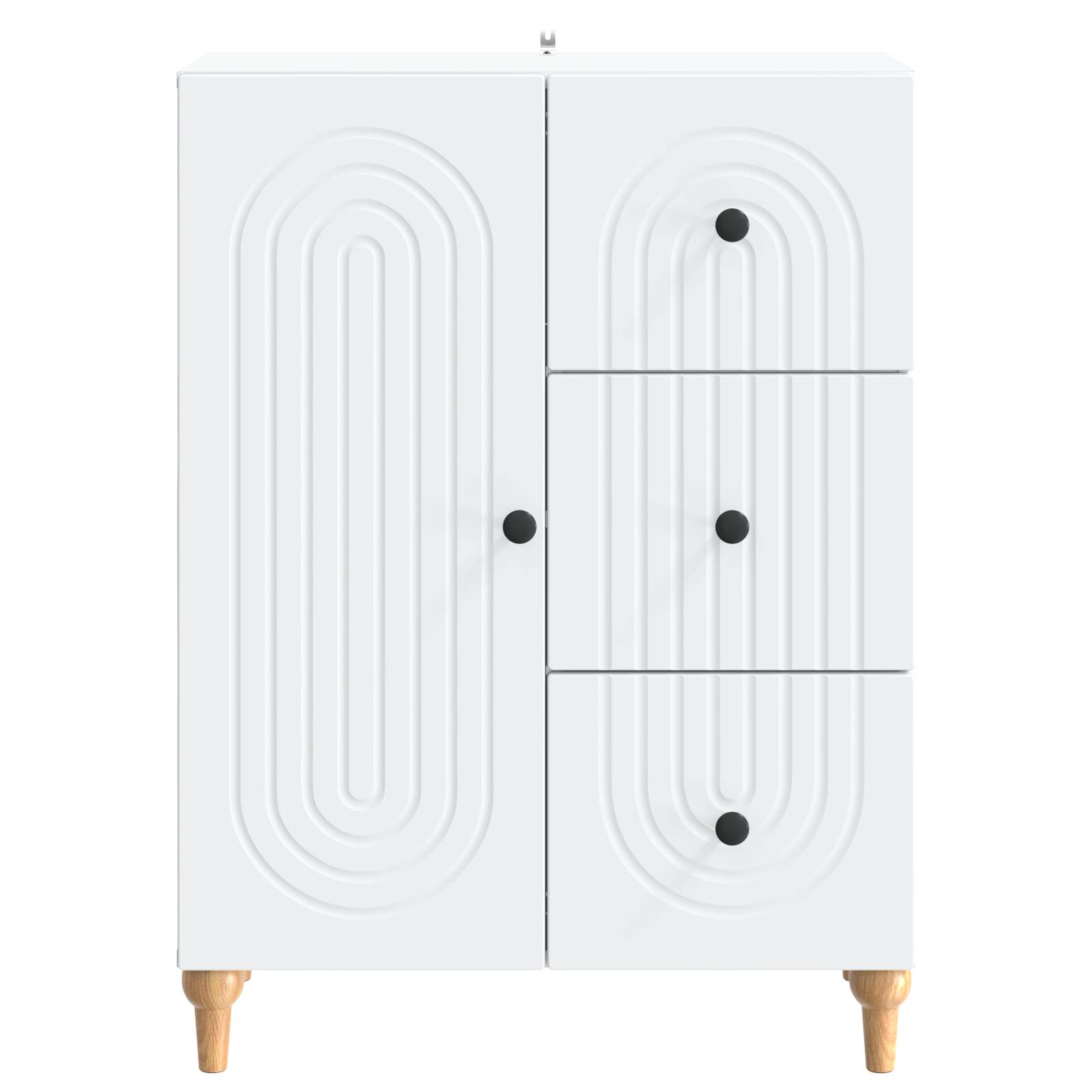 vidaXL Dressoir met lade Zwart 66 x 34,5 x 90 cm Bewerkt hout