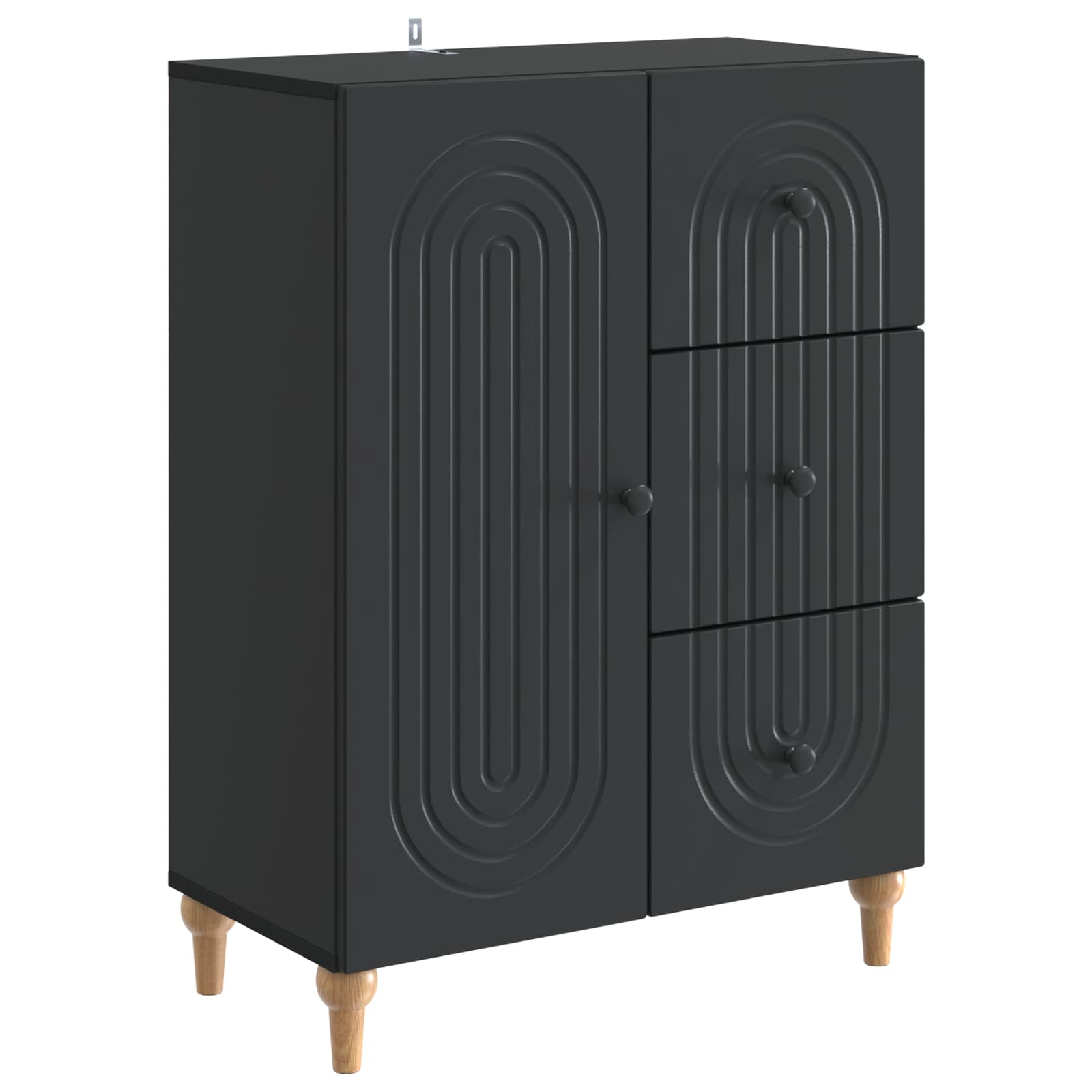 vidaXL Dressoir met lade Zwart 66 x 34,5 x 90 cm Bewerkt hout