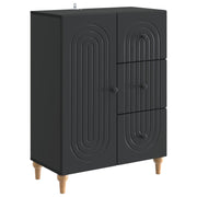 vidaXL Dressoir met lade Zwart 66 x 34,5 x 90 cm Bewerkt hout