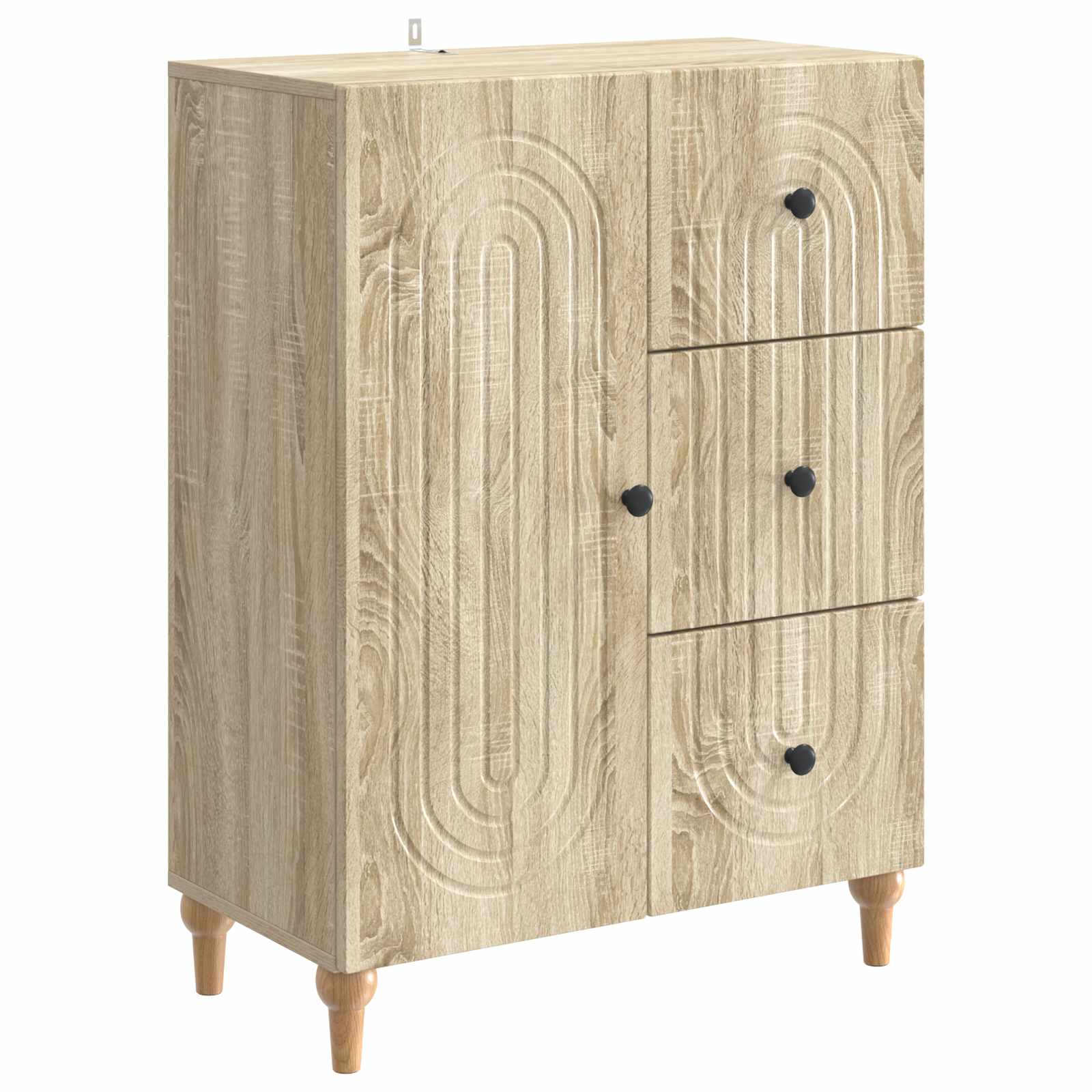 vidaXL Dressoir met lade Zwart 66 x 34,5 x 90 cm Bewerkt hout