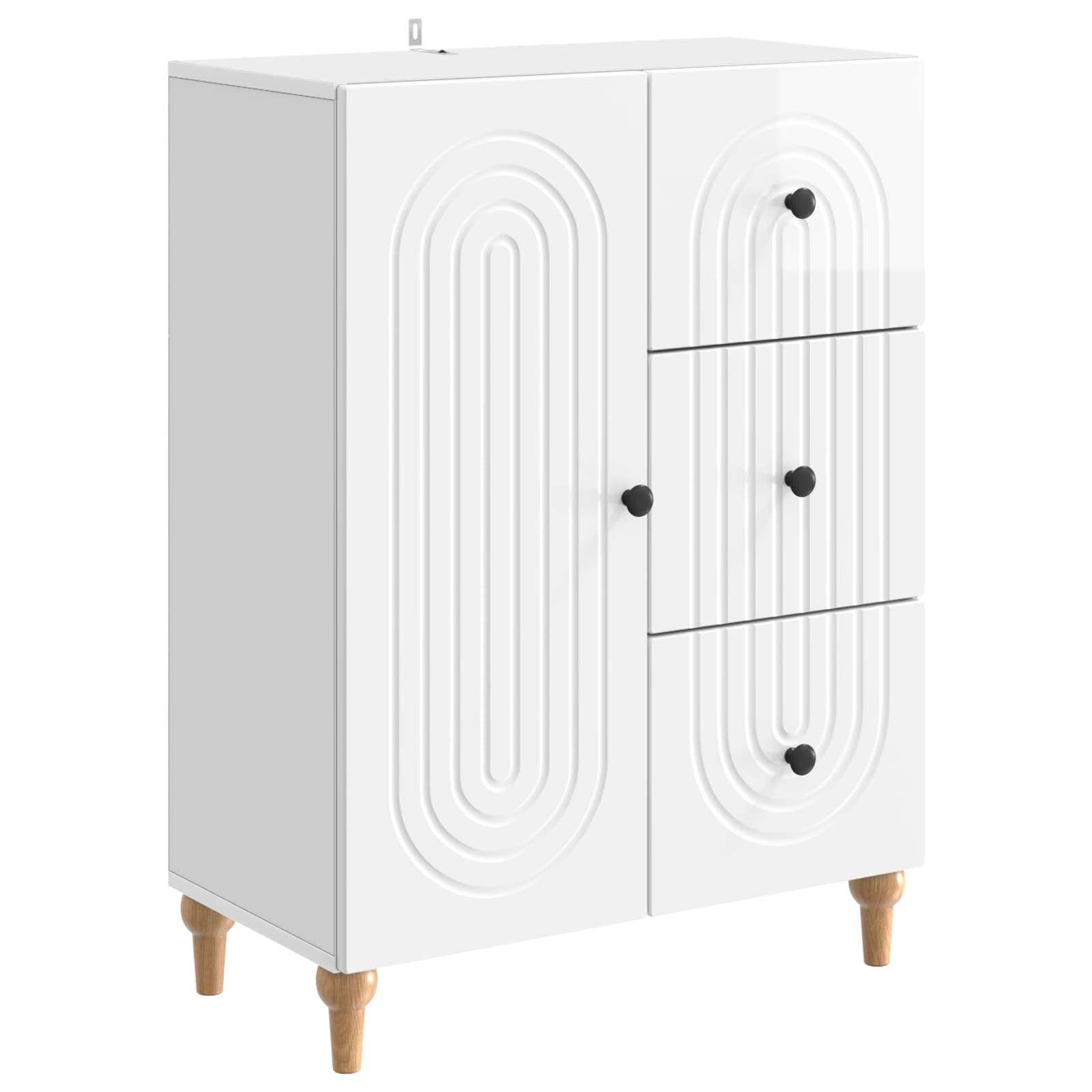 vidaXL Dressoir met lade Zwart 66 x 34,5 x 90 cm Bewerkt hout