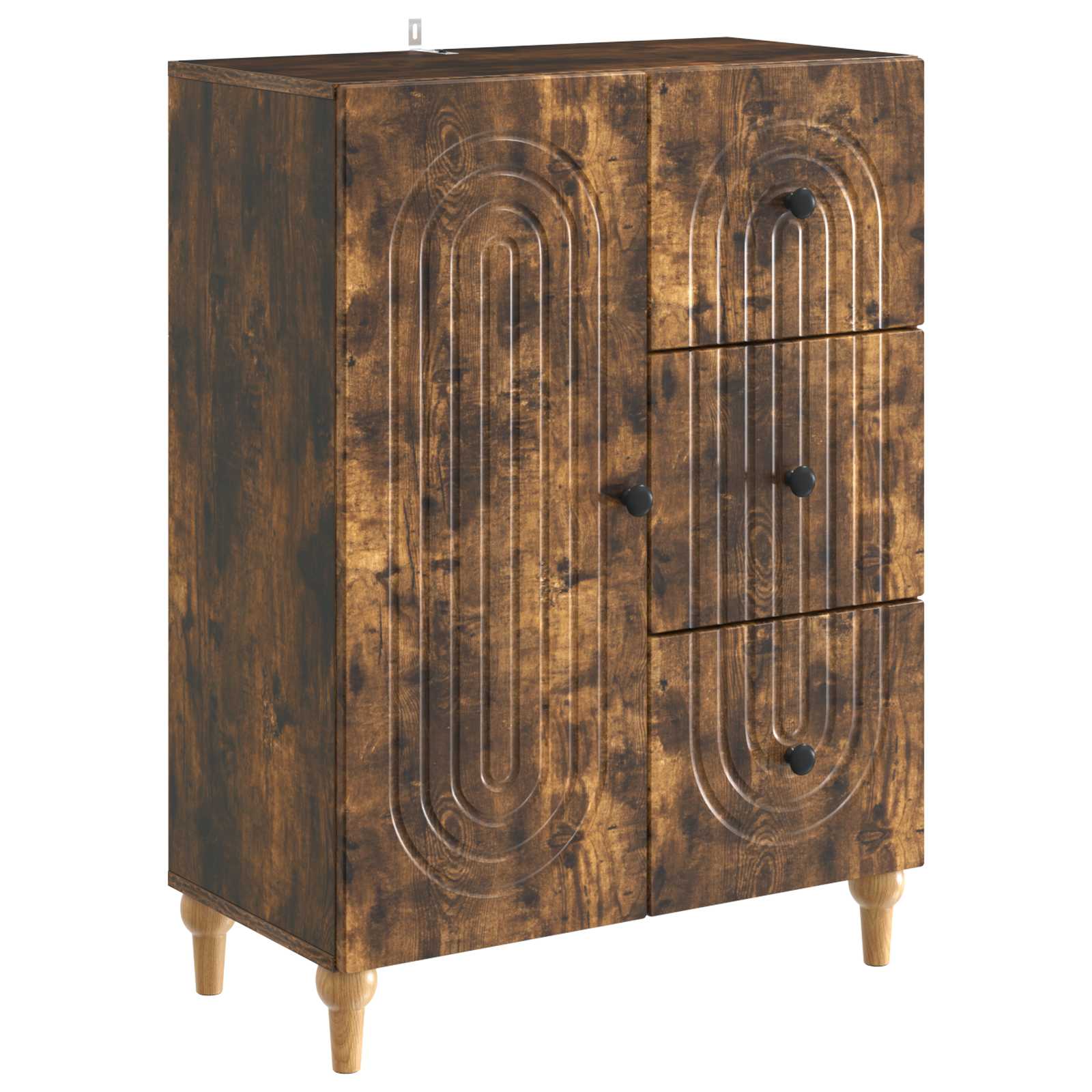 vidaXL Dressoir met lade Zwart 66 x 34,5 x 90 cm Bewerkt hout