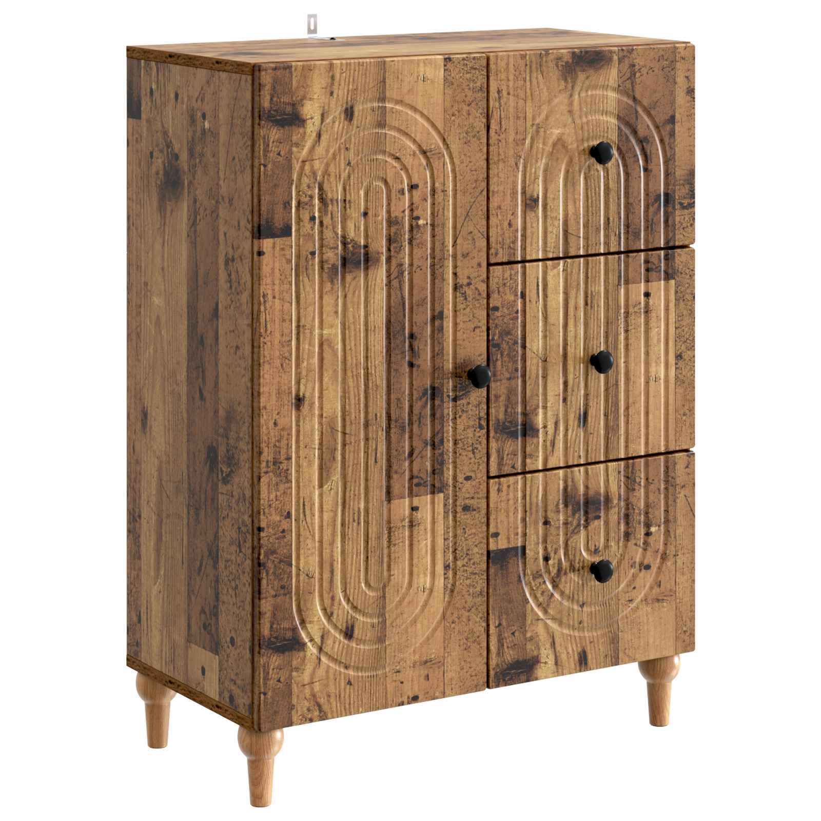 vidaXL Dressoir met lade Zwart 66 x 34,5 x 90 cm Bewerkt hout