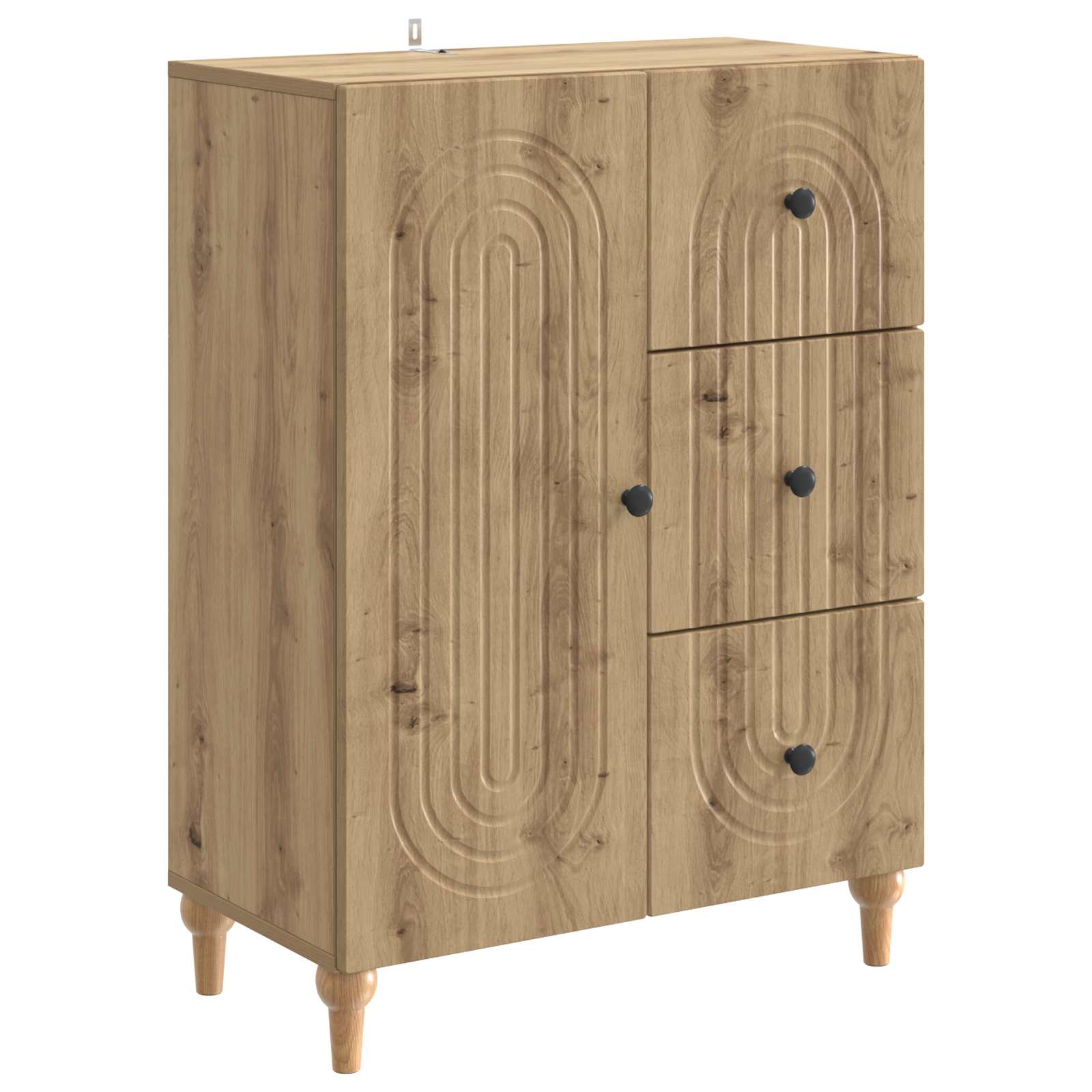vidaXL Dressoir met lade Zwart 66 x 34,5 x 90 cm Bewerkt hout