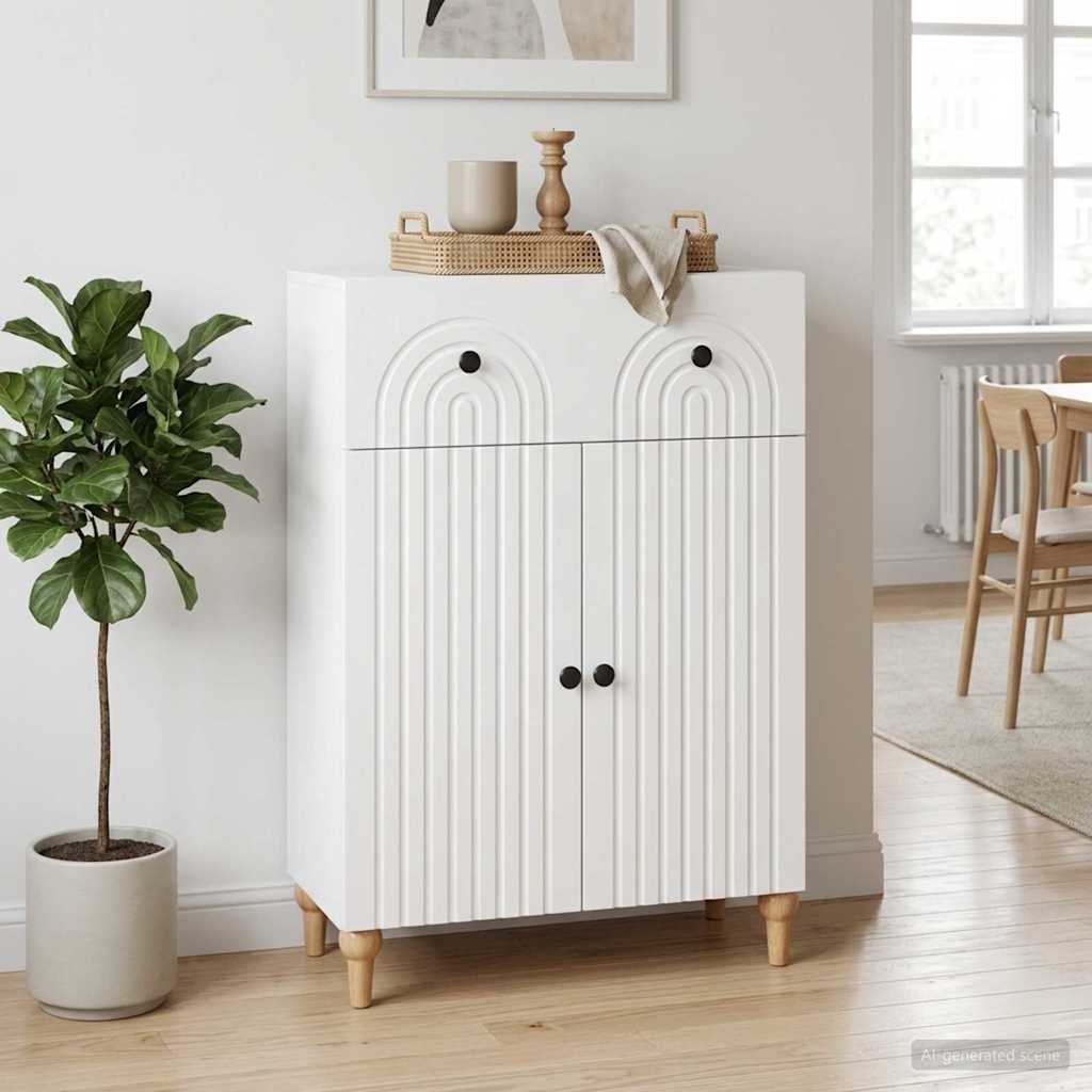vidaXL Dressoir met lade Zwart 66 x 34,5 x 90 cm Bewerkt hout