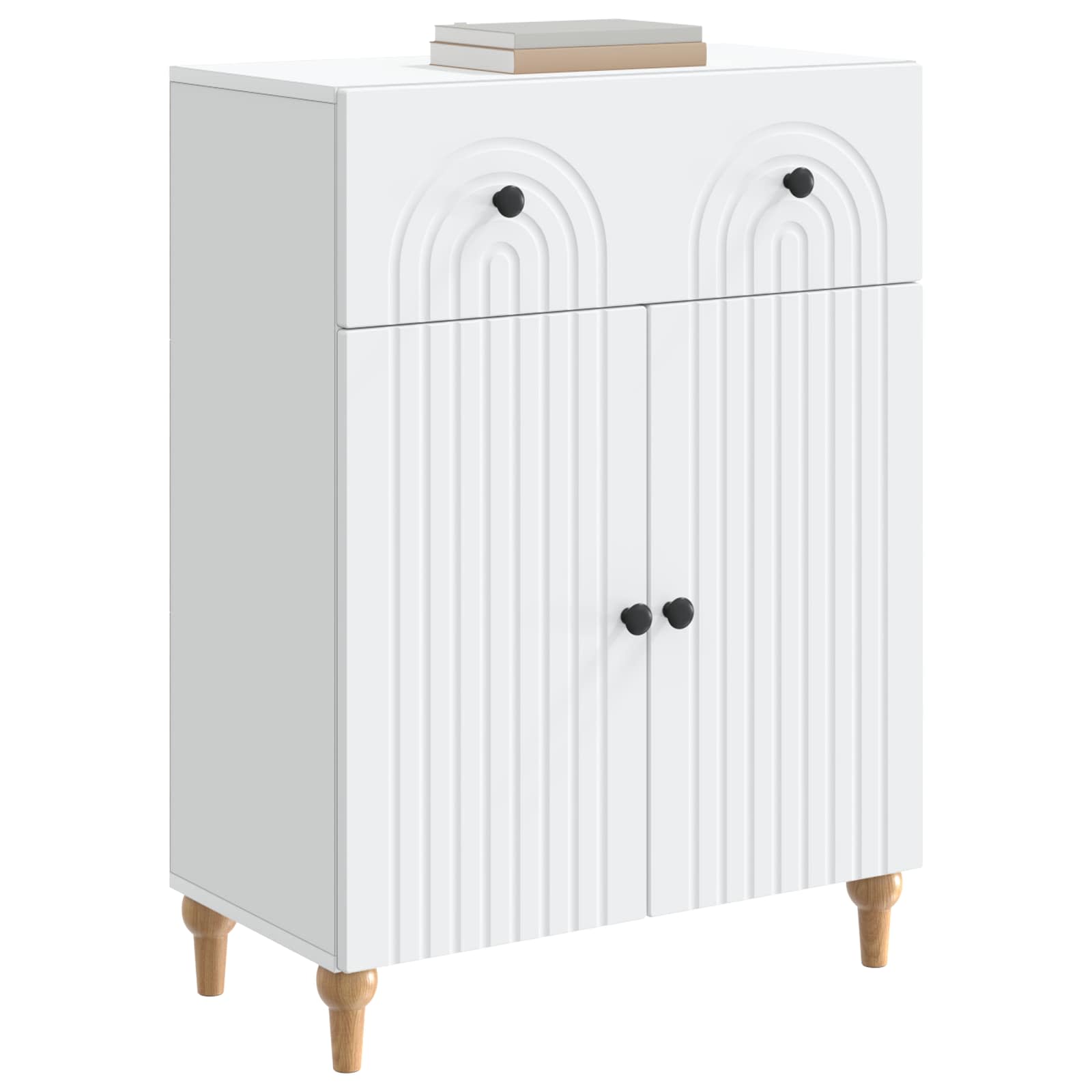 vidaXL Dressoir met lade Zwart 66 x 34,5 x 90 cm Bewerkt hout