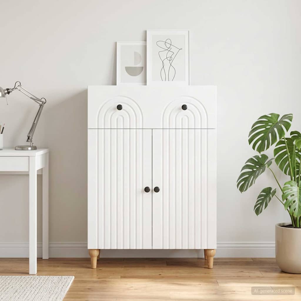 vidaXL Dressoir met lade Zwart 66 x 34,5 x 90 cm Bewerkt hout