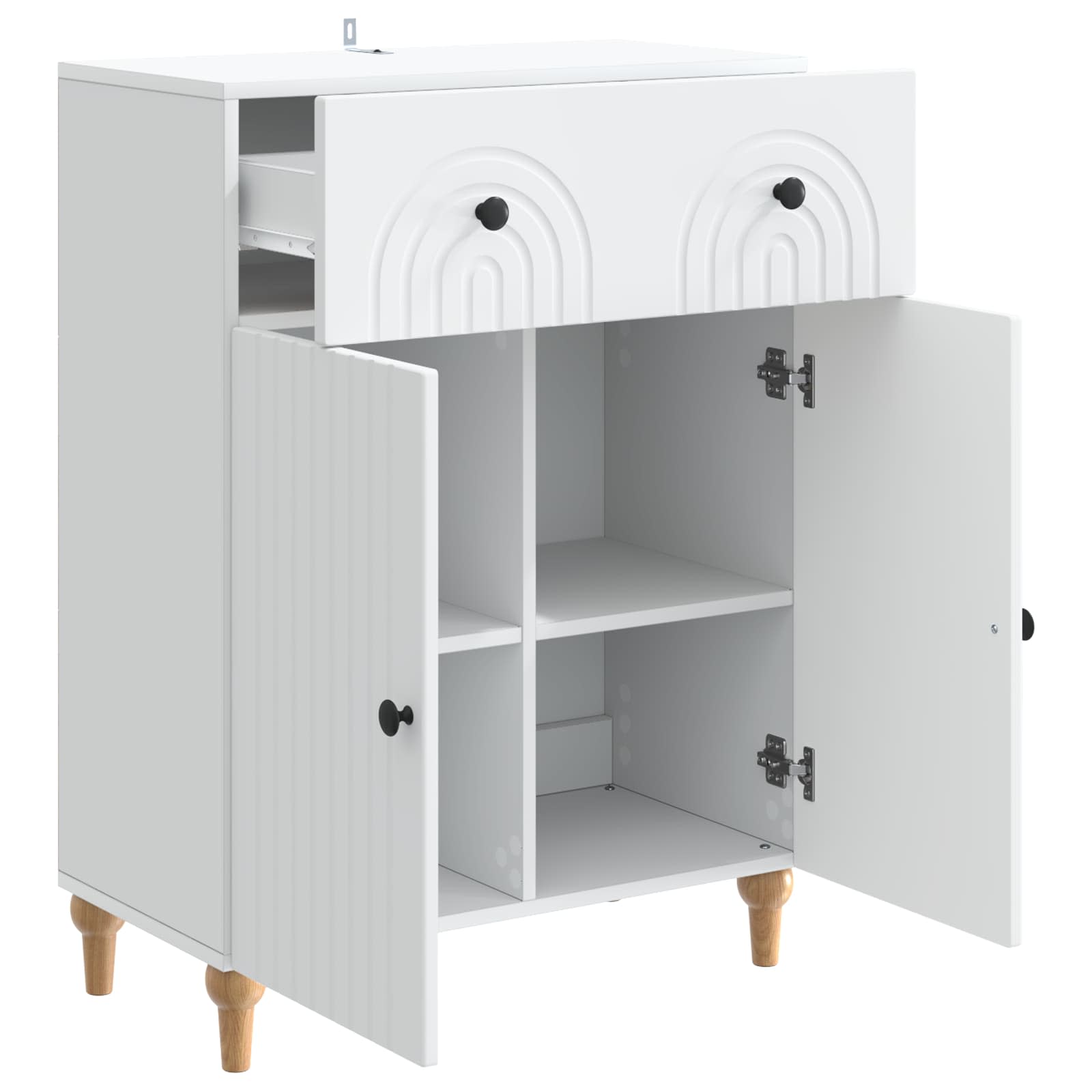 vidaXL Dressoir met lade Zwart 66 x 34,5 x 90 cm Bewerkt hout