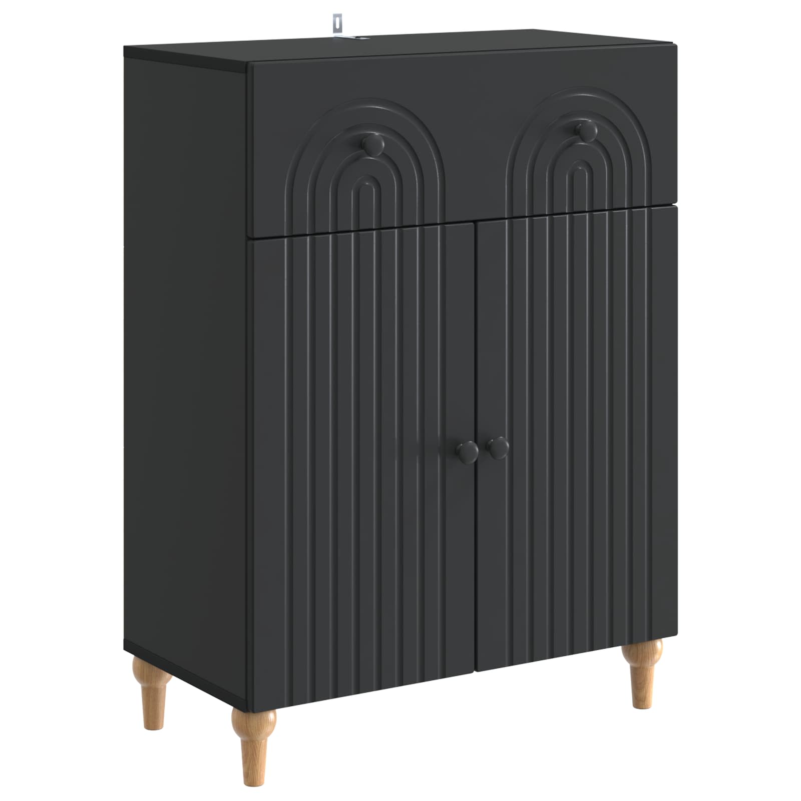 vidaXL Dressoir met lade Zwart 66 x 34,5 x 90 cm Bewerkt hout