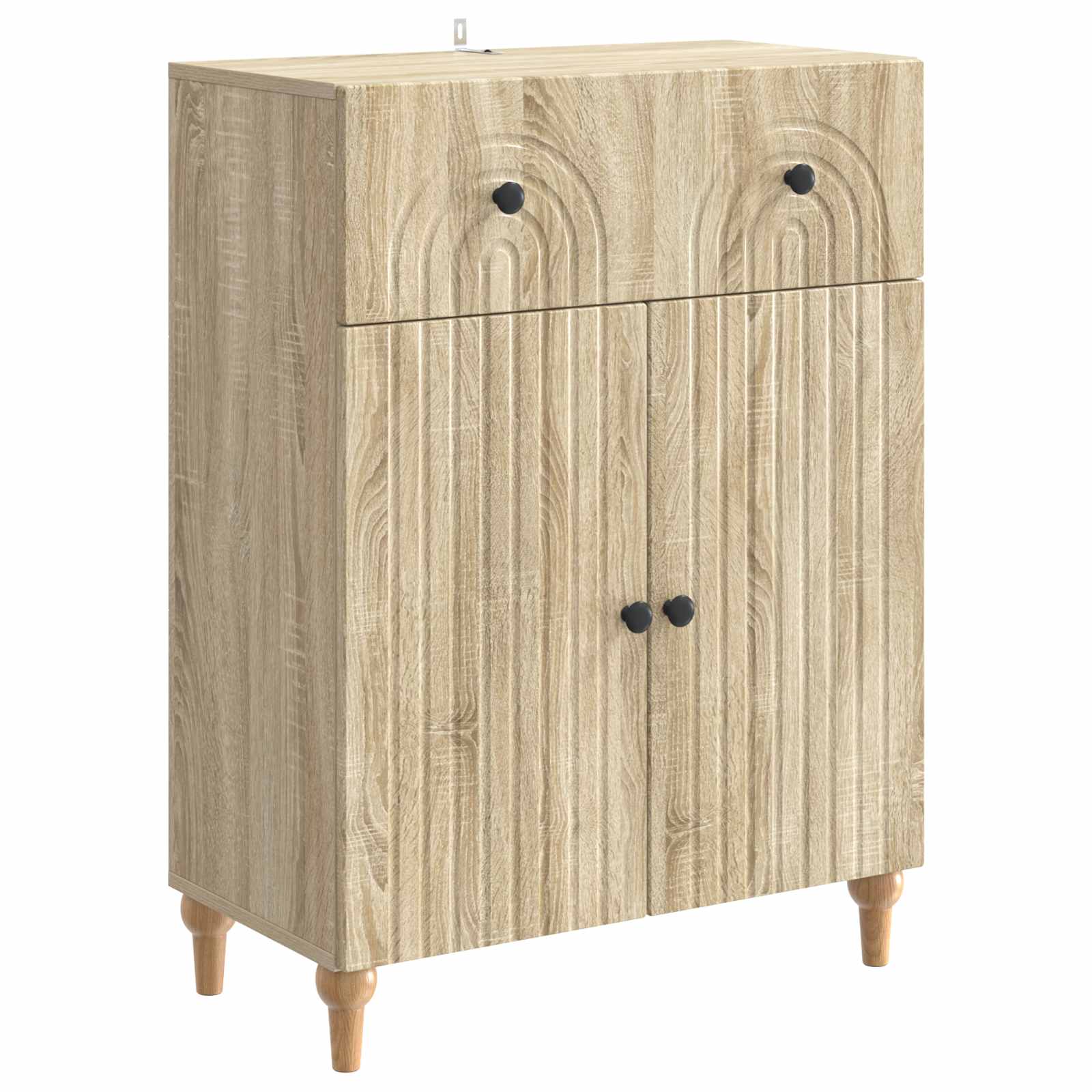 vidaXL Dressoir met lade Zwart 66 x 34,5 x 90 cm Bewerkt hout