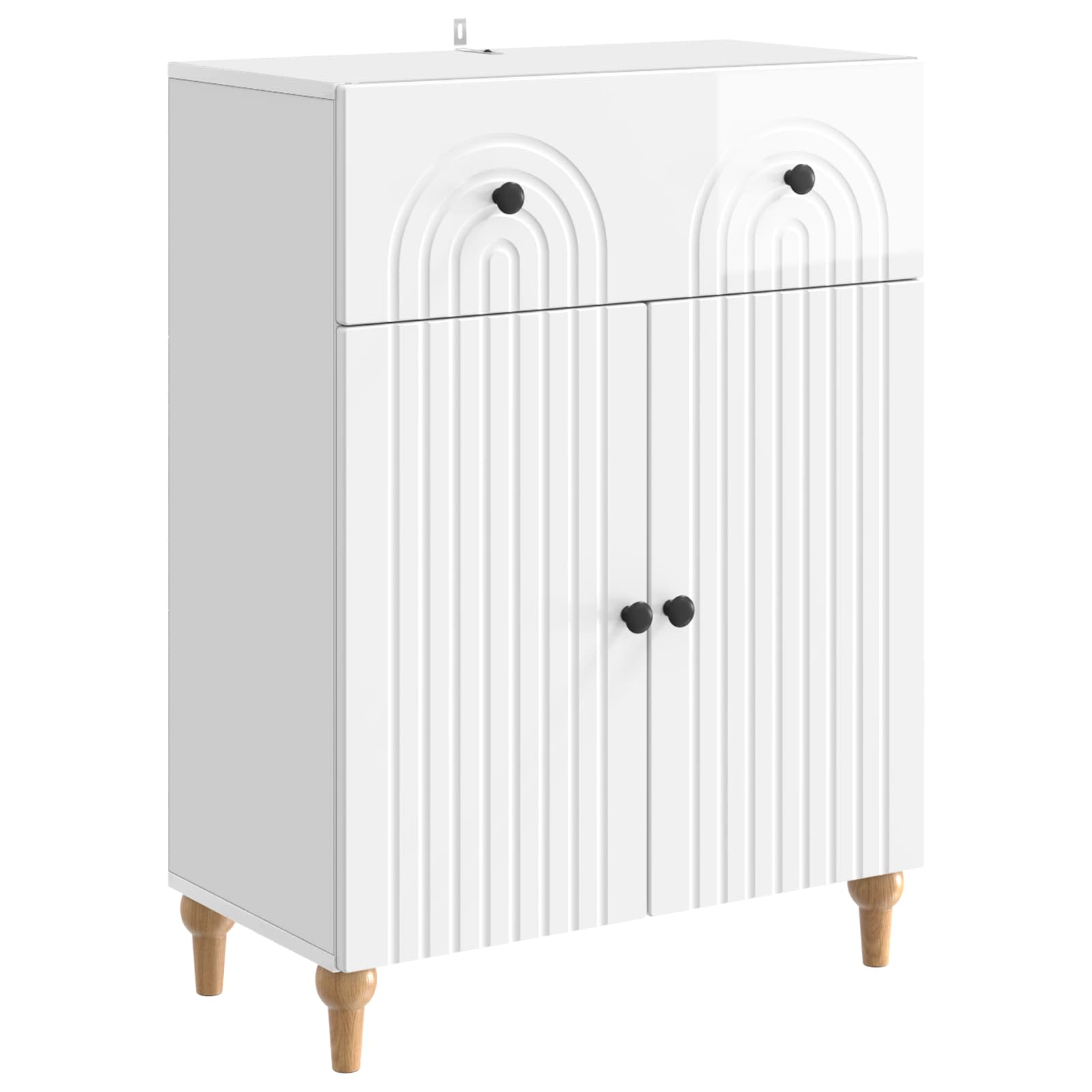 vidaXL Dressoir met lade Zwart 66 x 34,5 x 90 cm Bewerkt hout